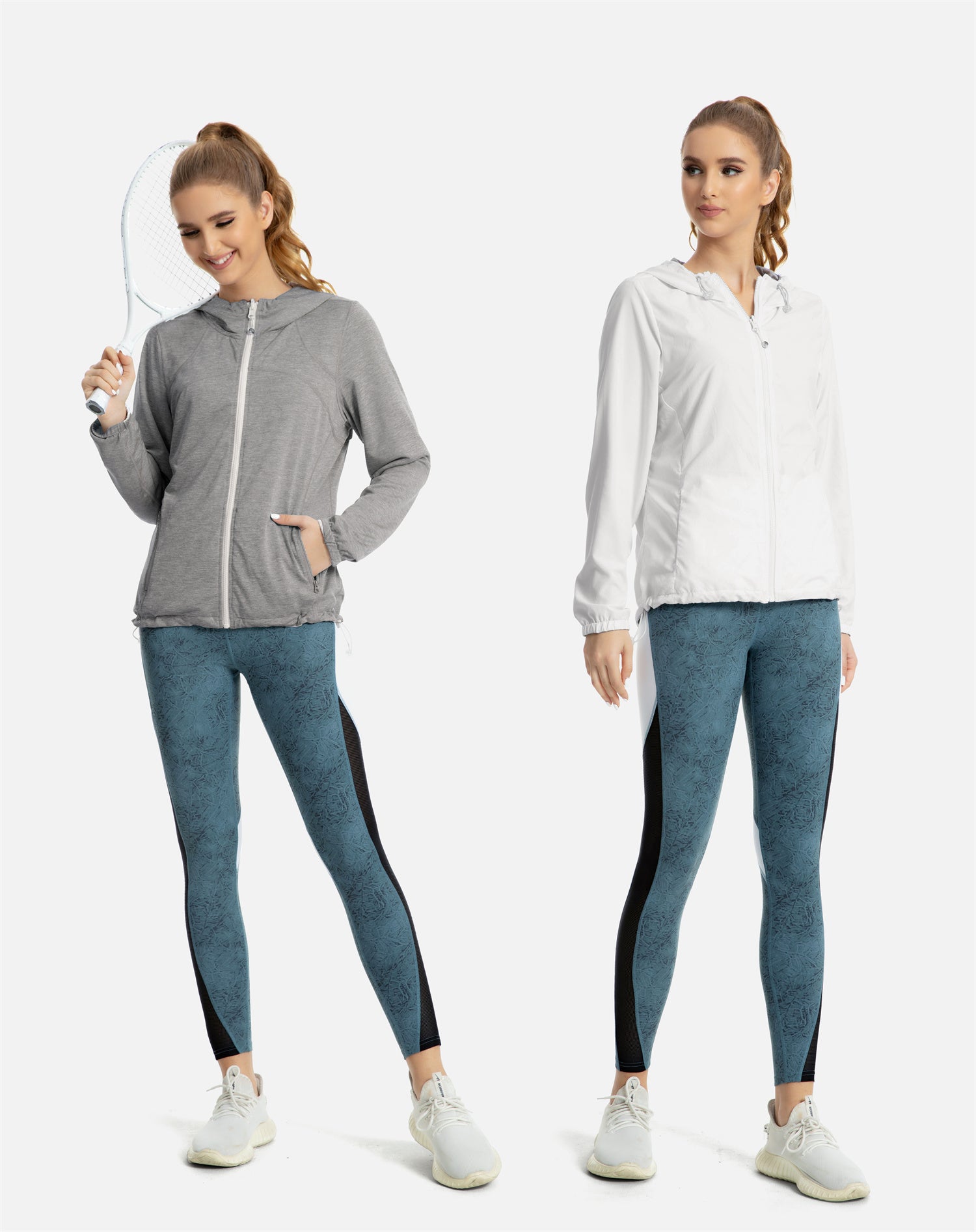 Reversible Hooded Track Jacket for Men & Women - Lightweight Zippered Athletic Jacket for Running, Gym & Outdoor Activities