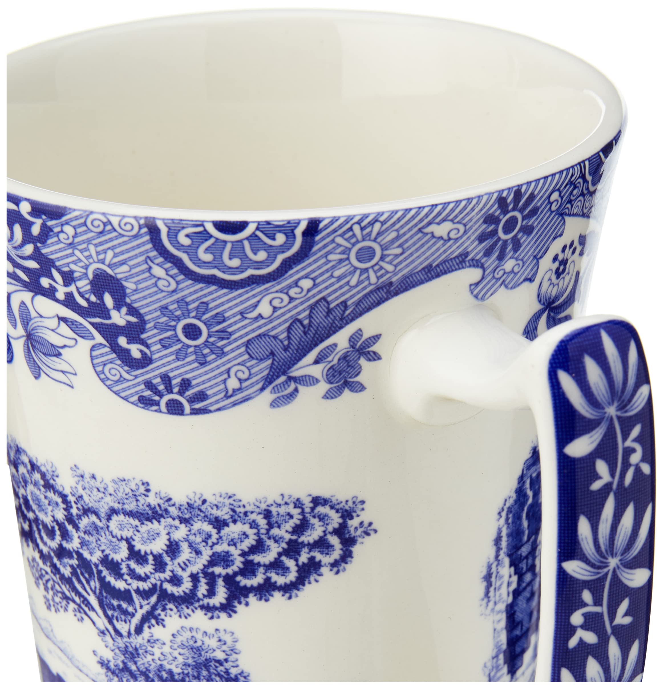 Portmeirion BLI5123 White Ceramic Coffee Mugs - Elegant Tea & Coffee Cups for Home, Office, and Gifting - Perfect for Morning Brews, Afternoon Tea, and Housewarming Presents