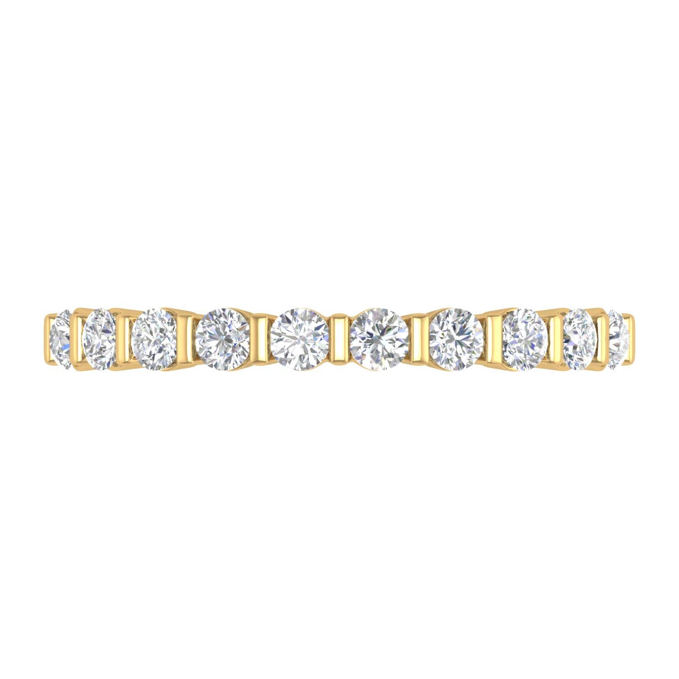 14K Gold Channel Set Diamond Wedding Band Ring - 1/2 Carat Total Weight, Dainty Stackable Bridal Ring for Women, Perfect for Engagement, Anniversary & Everyday Elegance