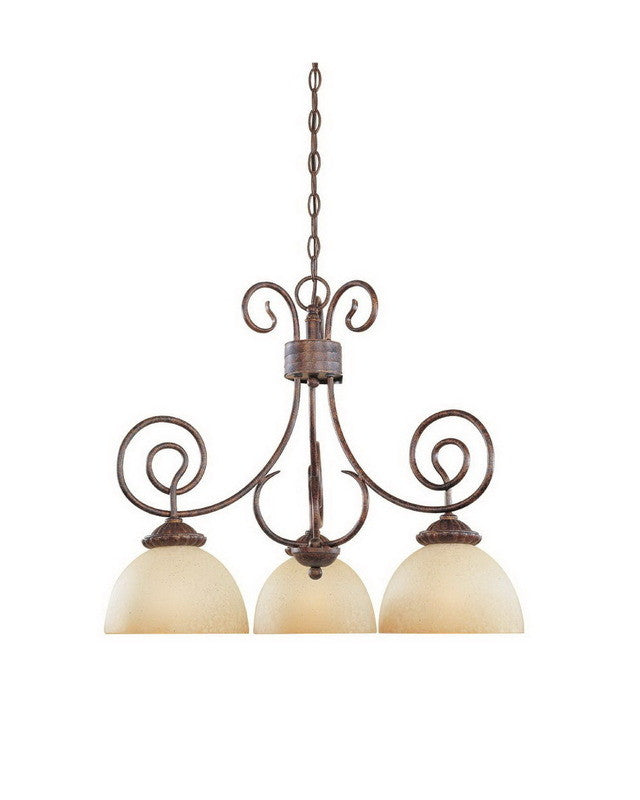 Designer Fountain Lighting 99384 AUB Belaire Collection 3-Light Hanging Chandelier in Aged Umber Bronze Finish - Elegant Dining Room & Entryway Lighting Fixture for Home Decor
