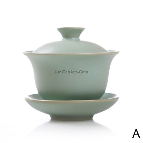 Authentic Chinese Ru Kiln Gaiwan - Handmade Ceramic Teacup with Lid & Saucer for Gongfu Tea Brewing | Perfect for Tea Ceremonies, Home Use & Gifts