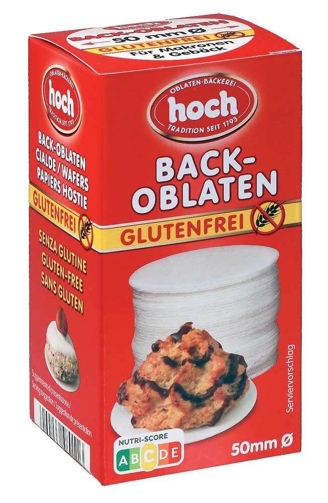 Hoch Round Baking Wafers 5cm | 35g per Pack | Gluten Free | Vegan | Edible Rice Paper for Macarons & Gingerbread | Perfect for Holiday Baking, Cake Decorating & DIY Desserts