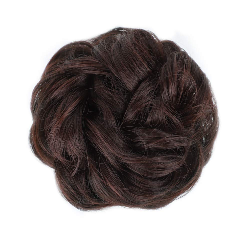 Stylish Akashkrishna Hair Buns for Women - Messy Bun Hair Extensions, Fake Donut Maker Scrunchies with Elastic Band (Pack of 2, Brown) | Perfect for Weddings, Parties & Everyday Hairstyles