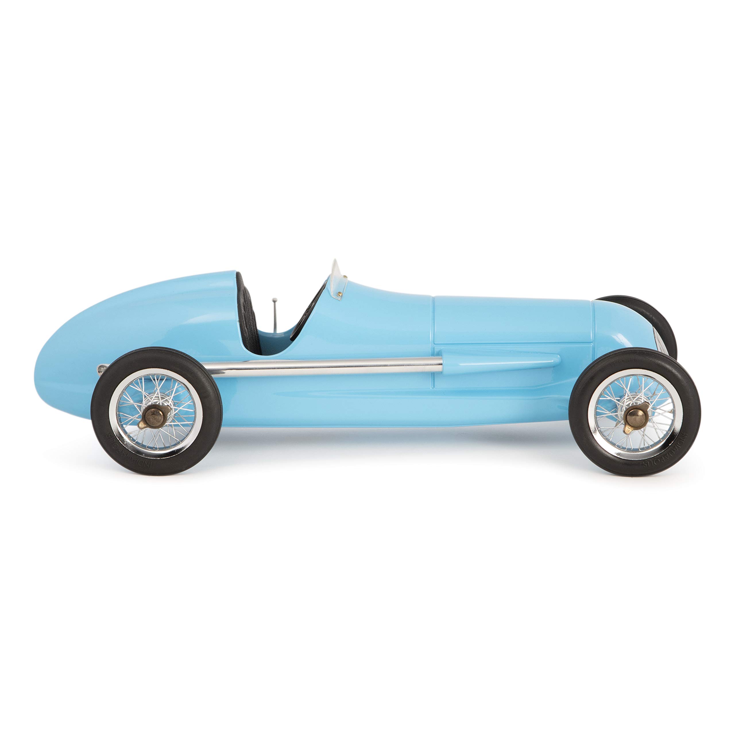Vintage Model Car Collectible - Authentic Aluminum Mini Race Car Replica Based on Original Blueprints, Antique Automotive Decor for Adults (12.25 Inch, Blue) - Perfect for Home Display, Office Decor, and Car Enthusiast Collections