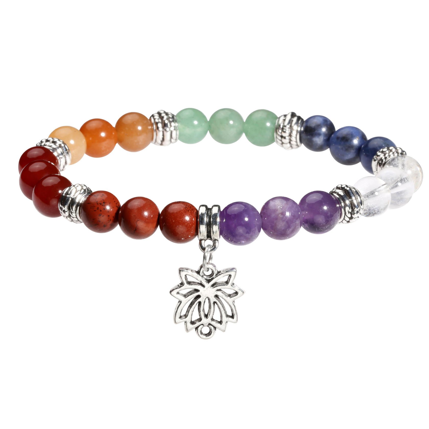 MILAKOO 7 Chakra Healing Bracelet with Tree of Life Pendant - Spiritual Energy Balancing Beaded Bracelet for Women & Men - Perfect for Meditation, Yoga & Positive Energy