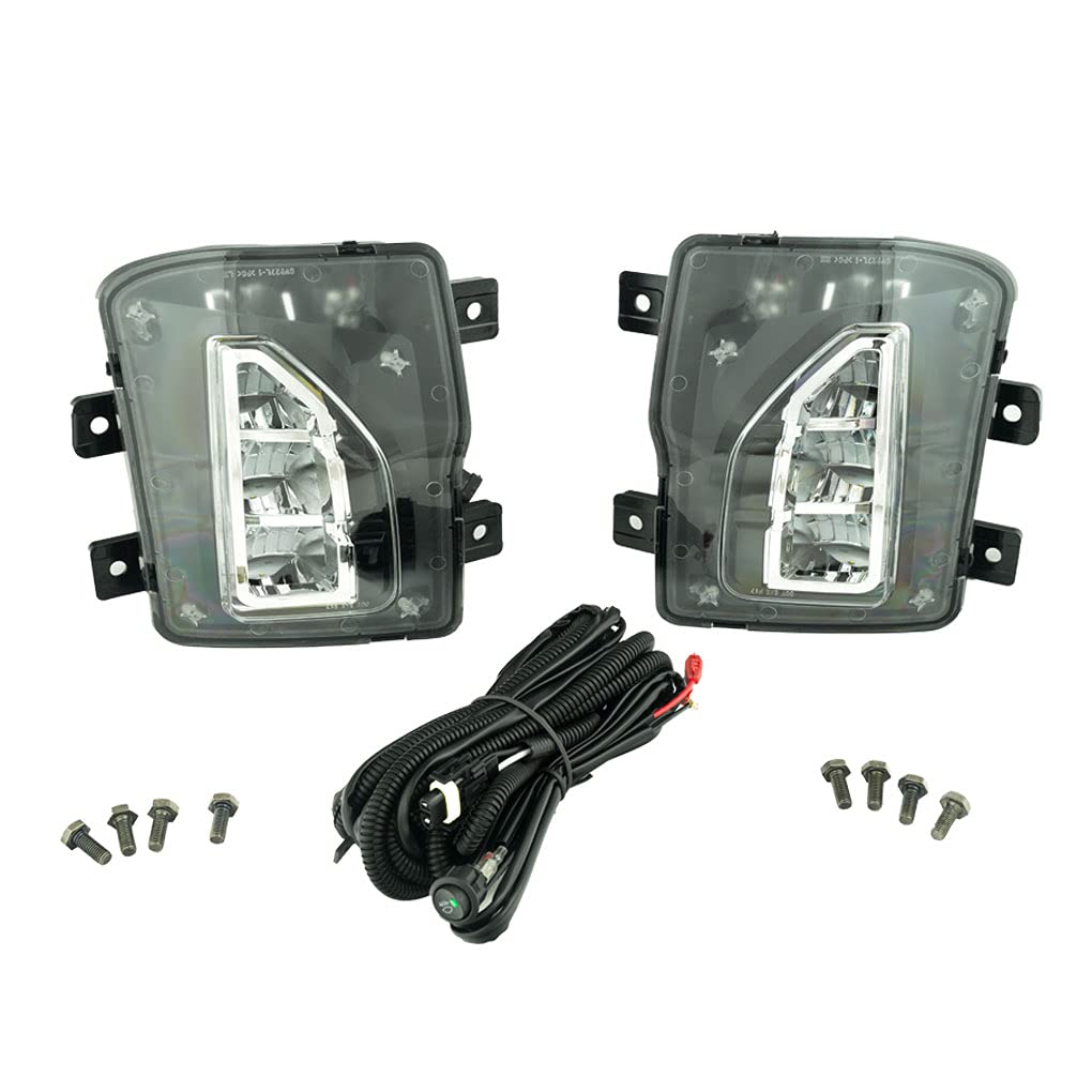 LED Fog Light Assembly Kit for 2016-2018 Chevy Silverado 1500 - Left & Right Side Replacement (Part# 84000613, 84000614, GM2592315, GM2593315) - Durable Weatherproof Fog Lights for Enhanced Night Driving Safety