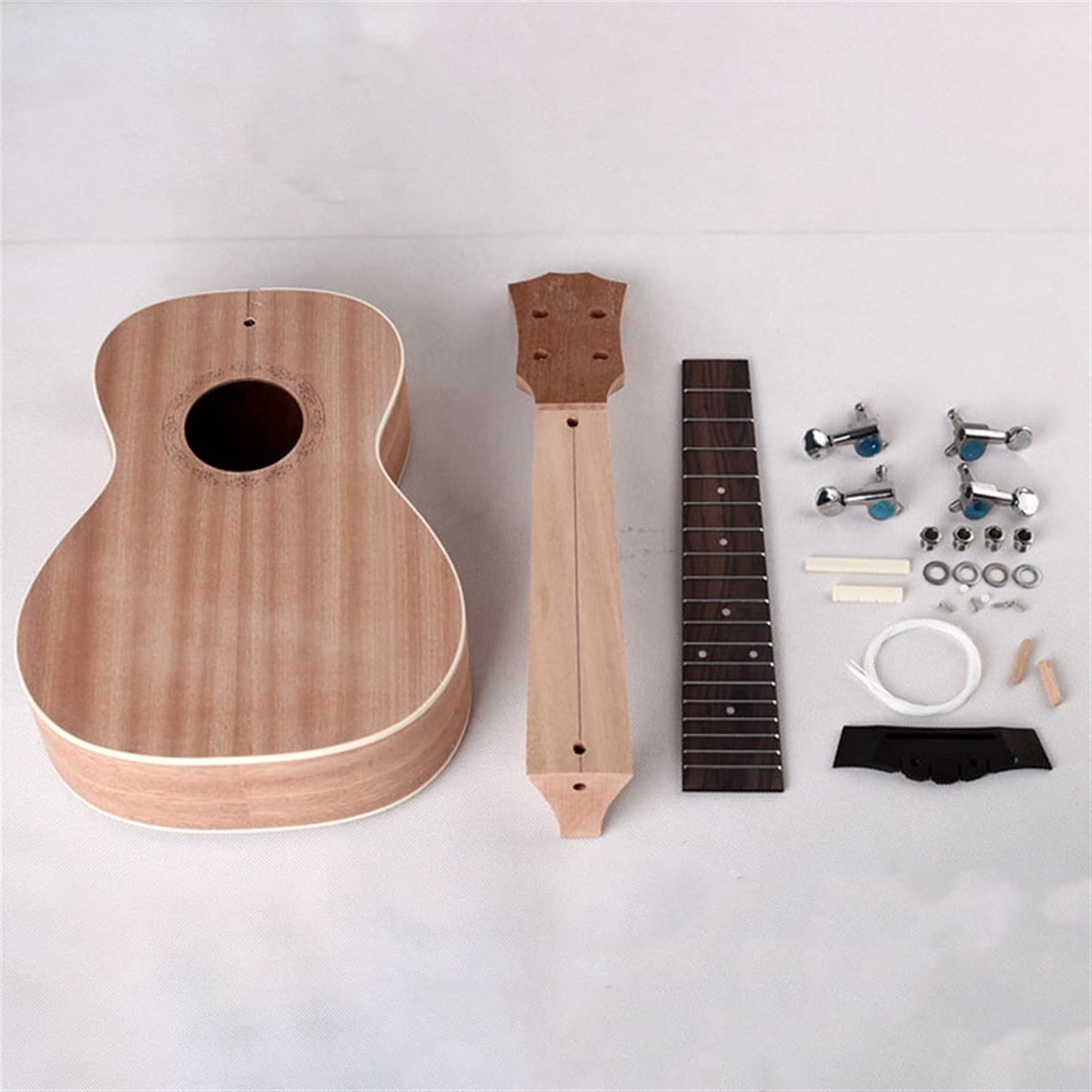 23 Inch Unfinished Ukulele DIY Kit - 4-String Handmade Guitar Kit for Adults & Beginners (Perfect for Music Lovers, DIY Projects & Personalized Gifts)