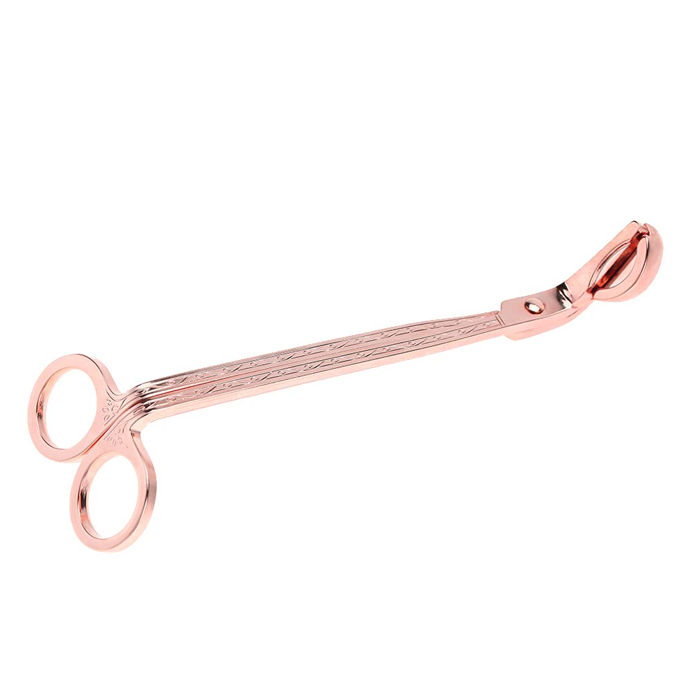 Premium Metallic Candle Wick Trimmer - Stainless Steel Candle Accessories with Ergonomic Handle for Home, Spa & Gift Use (Elegant Pink) - Perfect for Candle Care, Relaxation & Family Gatherings