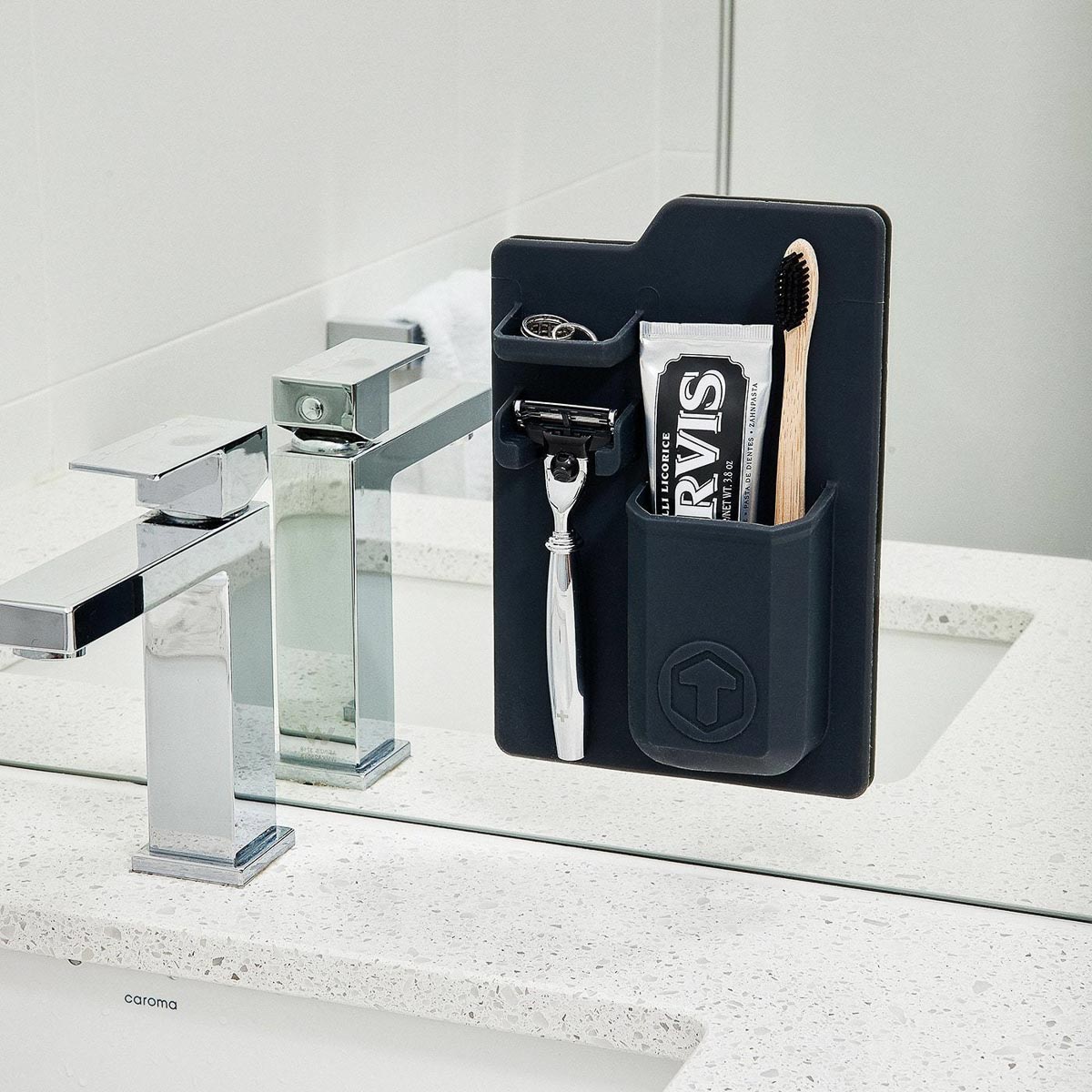 TOOLETRIES The Harvey Toothbrush and Razor Holder - Rustproof Shower Caddy for Bathroom Organization - Perfect for Shower, Sink Countertop, and Travel Accessories Storage