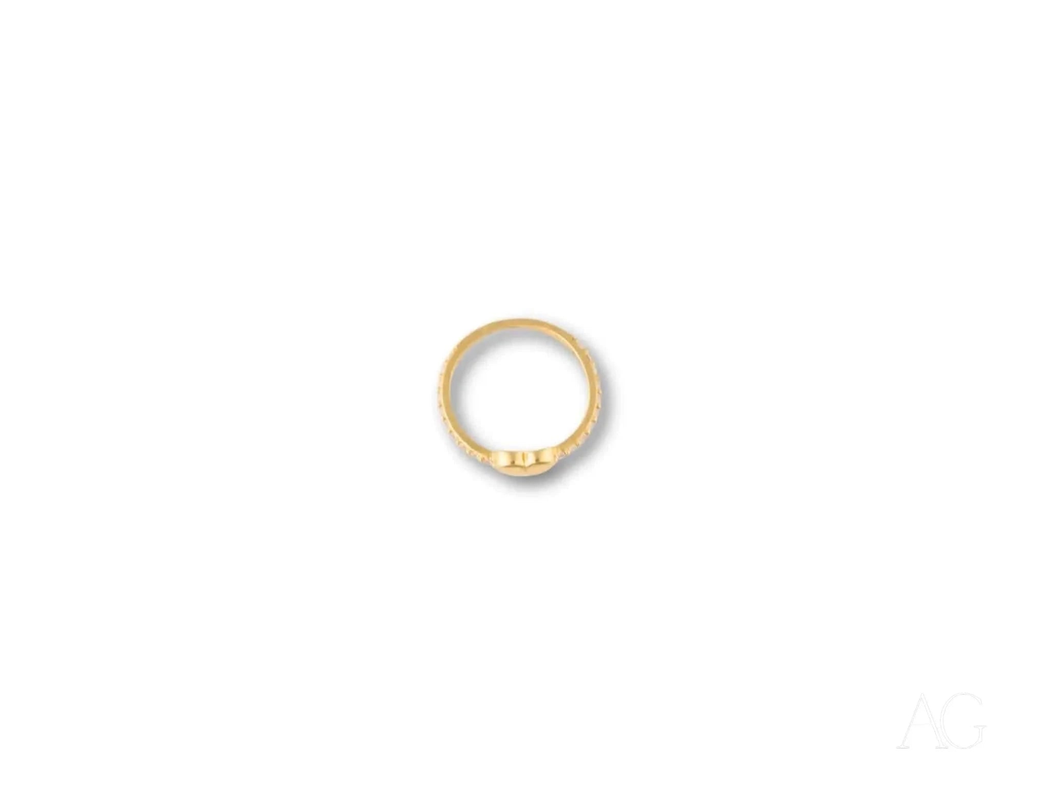 18K Yellow Gold CZ Heart Ring for Women - Elegant & Romantic Jewelry Gift for Valentine's Day, Anniversary, or Proposal