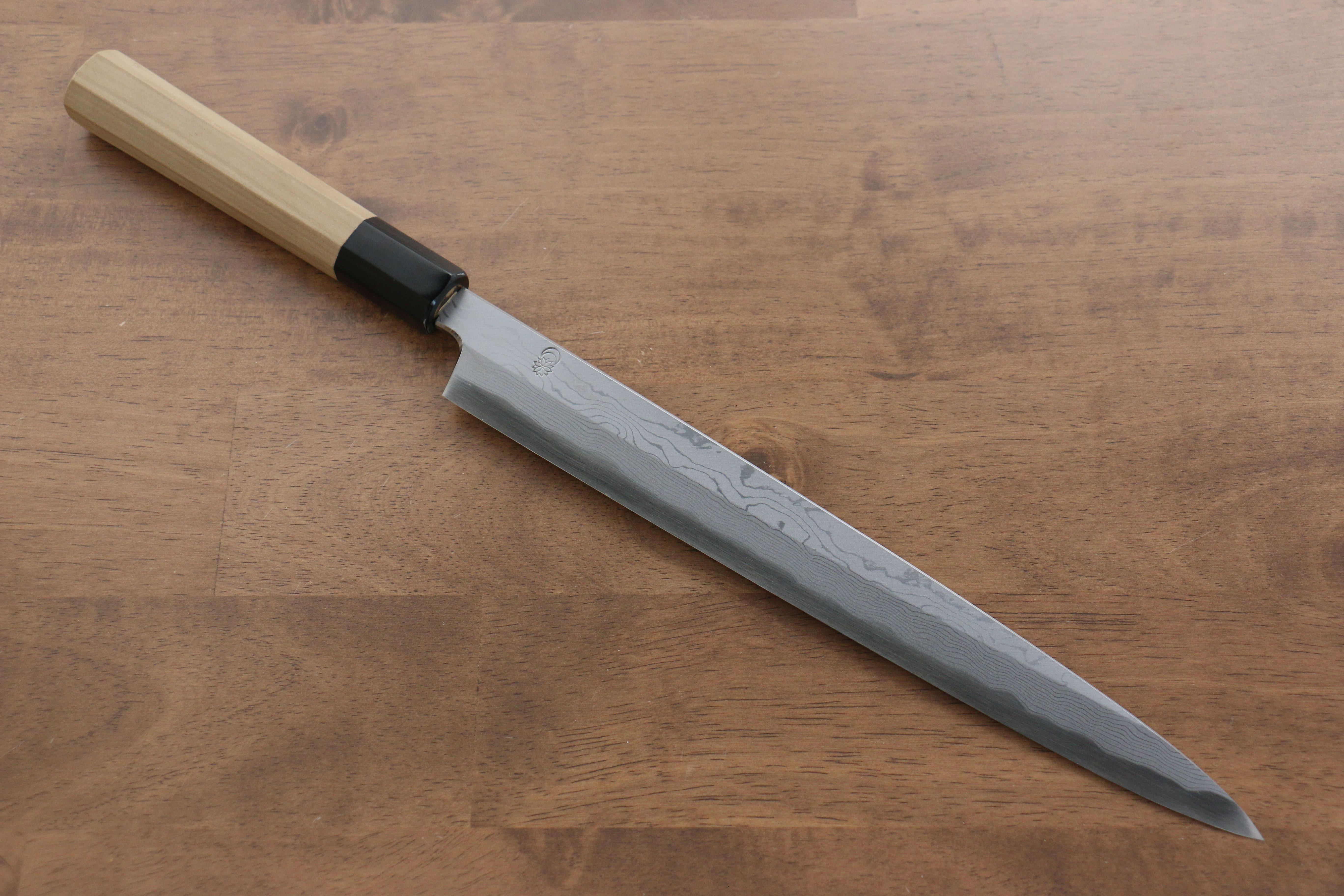 Premium Kikuzuki Blue Steel No.1 Damascus Yanagiba Sushi Knife 270mm - Magnolia Wood Handle - Japanese Chef Knife for Sushi, Sashimi & Precision Cutting - Professional Kitchen & Home Cooking Essential