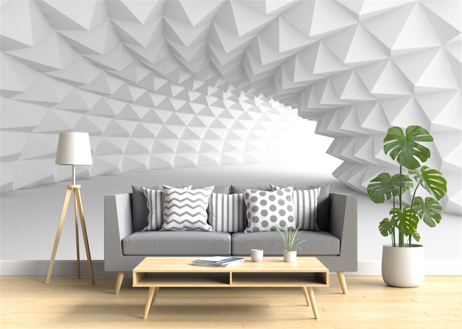 FLFK 3D Abstract Arch Tunnel Peel and Stick Wallpaper - Large Self-Adhesive Wall Mural (118