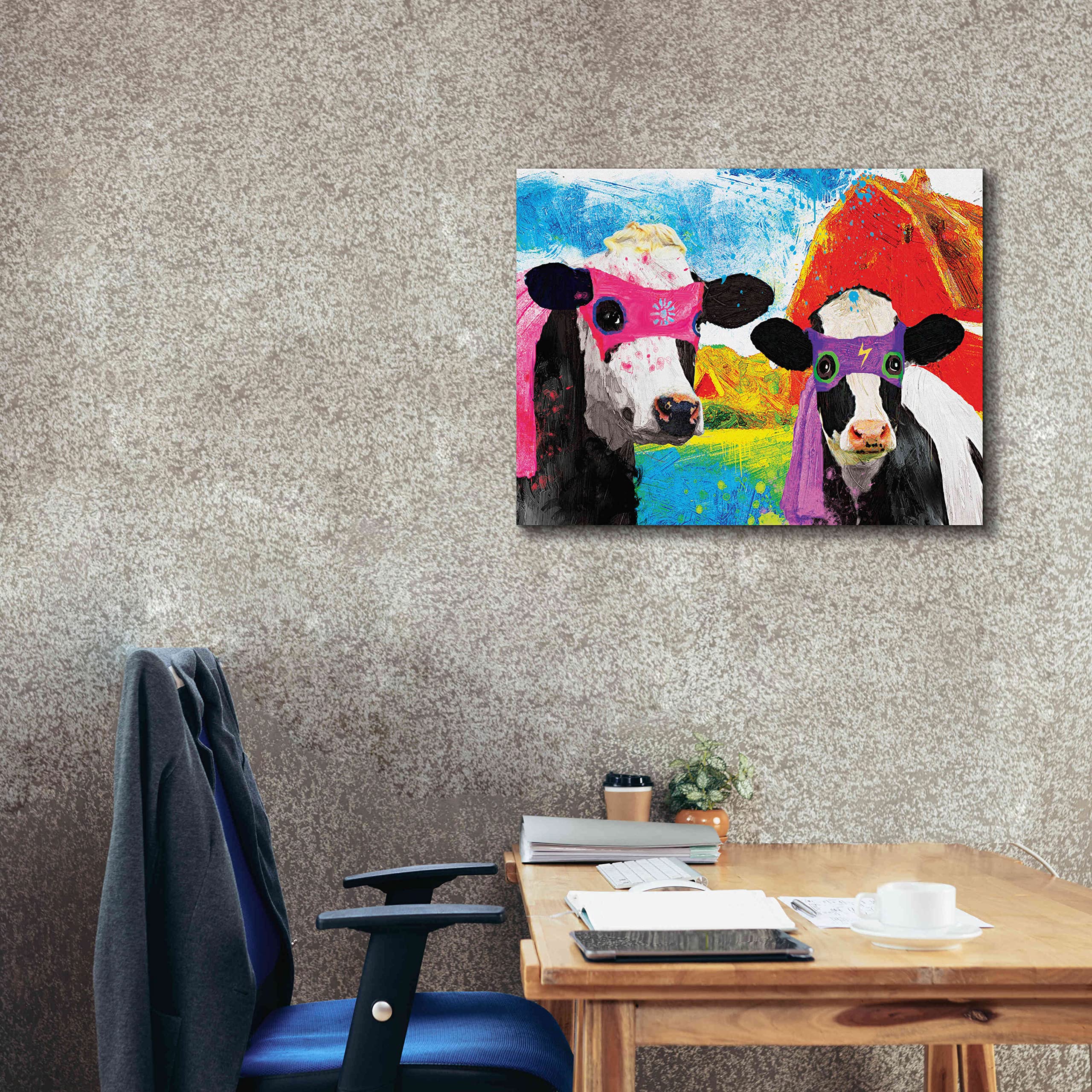 Lightning Girl and Tina by Porter Hastings - 34x26 Inch Wall Art Canvas Print for Living Room, Bedroom & Office Decor