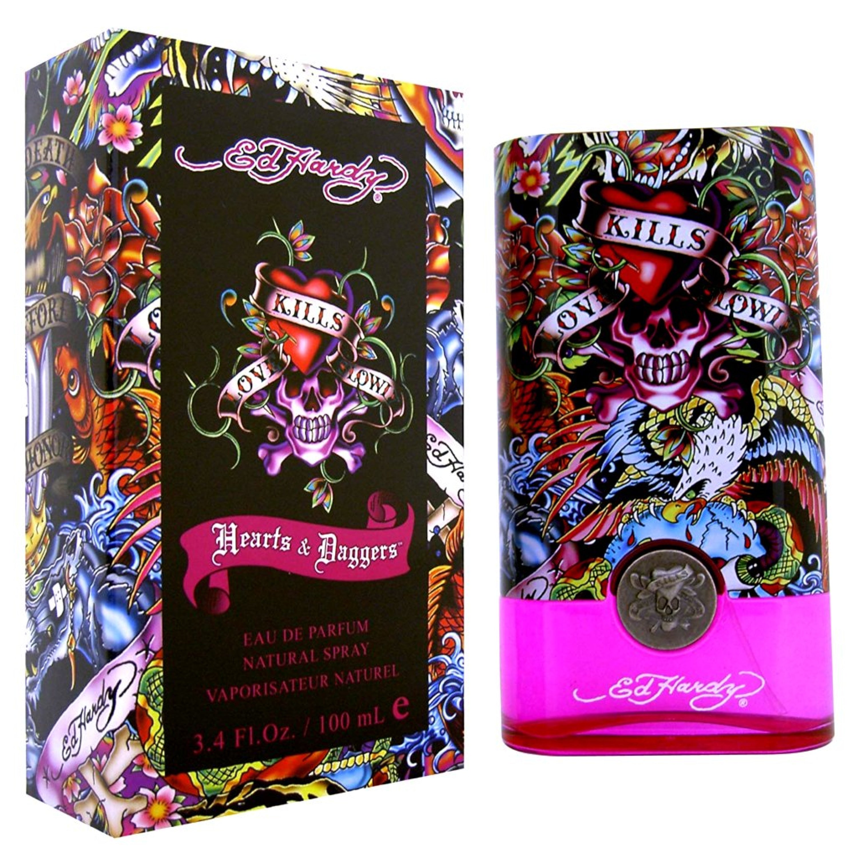 Ed Hardy Hearts & Daggers Women's Perfume 100ml EDP Spray - Floral Fruity Fragrance for Date Night & Special Occasions