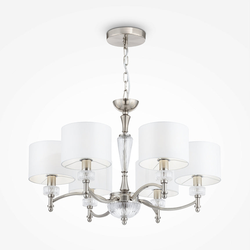 Elegant Alicante 6Lt Crystal Chandelier - Modern Ceiling Light Fixture for Dining Room, Living Room & Bedroom Decor