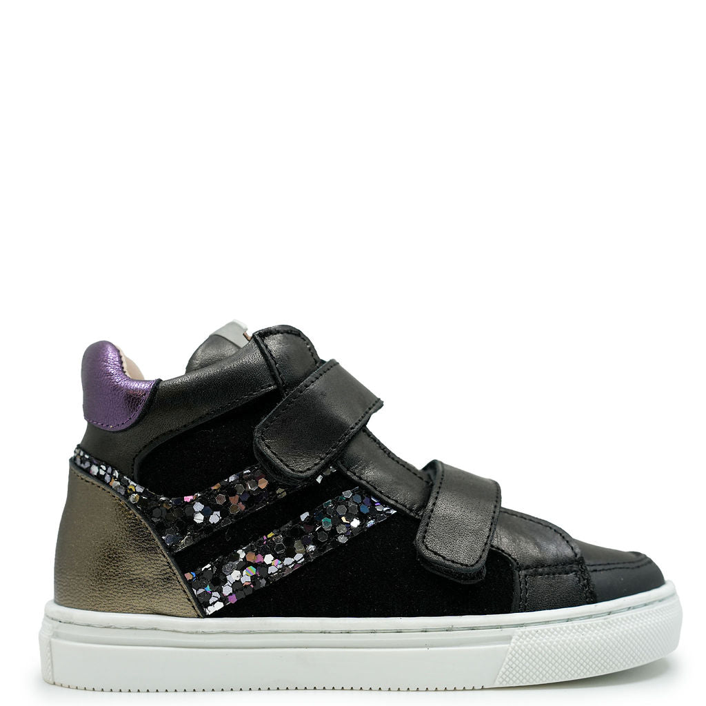 Acebos Black Glitter Sneakers for Women - Fashion Sparkly Casual Shoes for Walking, Running, Gym & Daily Wear
