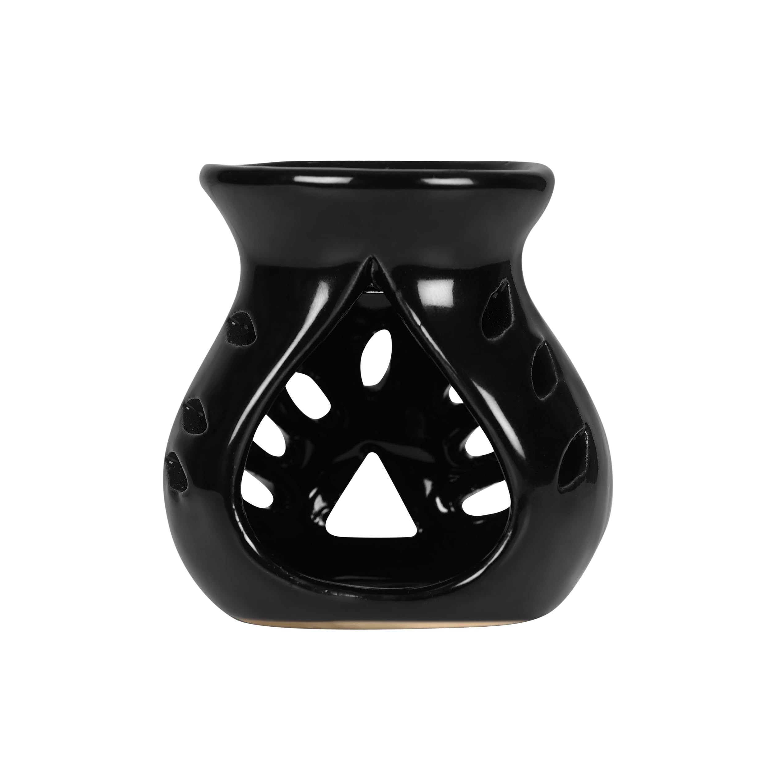 PROSPERRO LUMO Ceramic Clay Candle Operated Aroma Diffuser - Black Home Decor for Relaxation & Aromatherapy | Perfect for Bedroom, Bathroom & Living Room