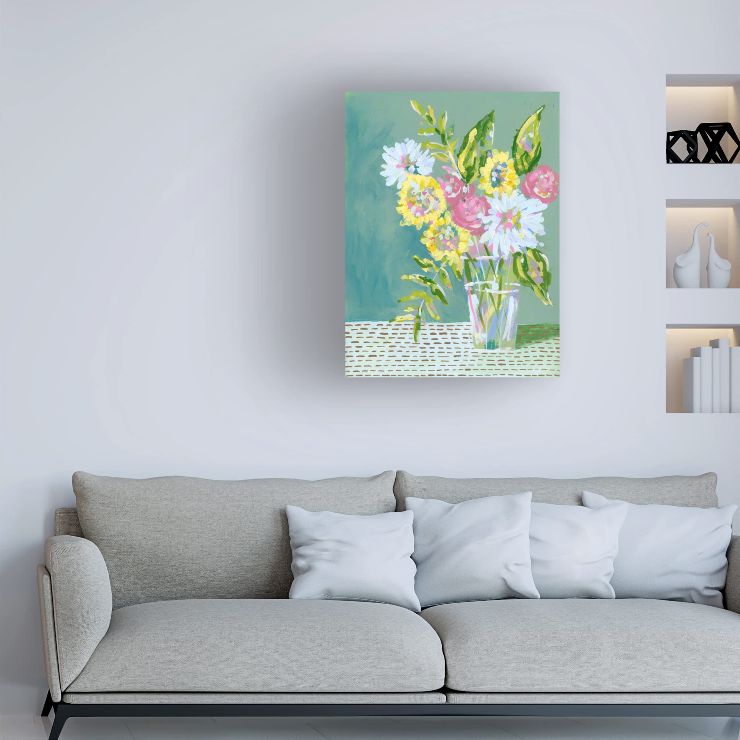 Trademark Fine Art 'Pastel Blossoms I' Canvas Wall Art by Regina Moore - Floral Painting for Living Room, Bedroom & Office Decor