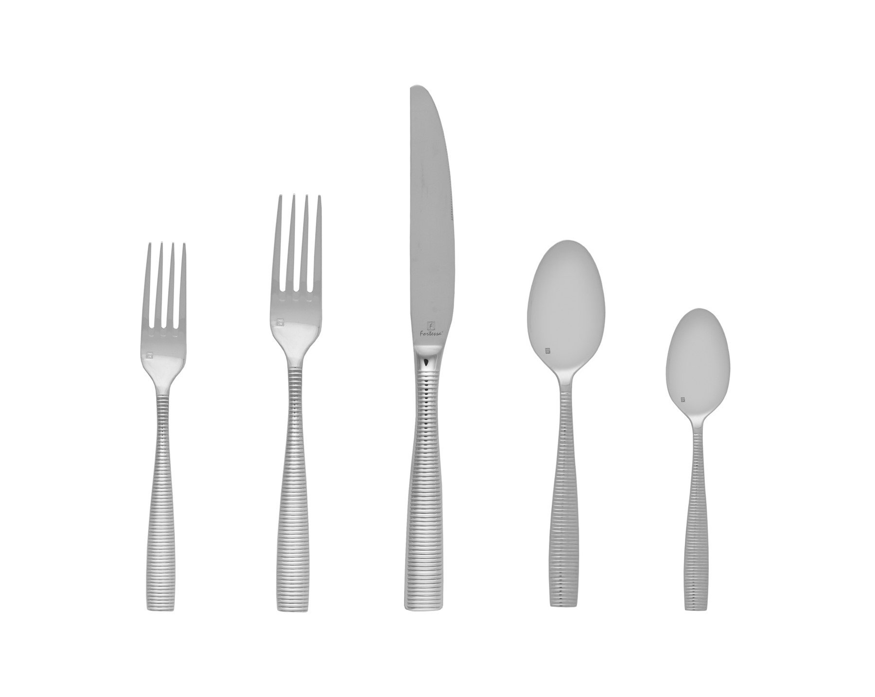Fortessa Ringo 20-Piece Flatware Set - Polished Stainless Steel Silverware for Dining, Wedding & Everyday Use - Dishwasher Safe Cutlery for Home & Restaurant