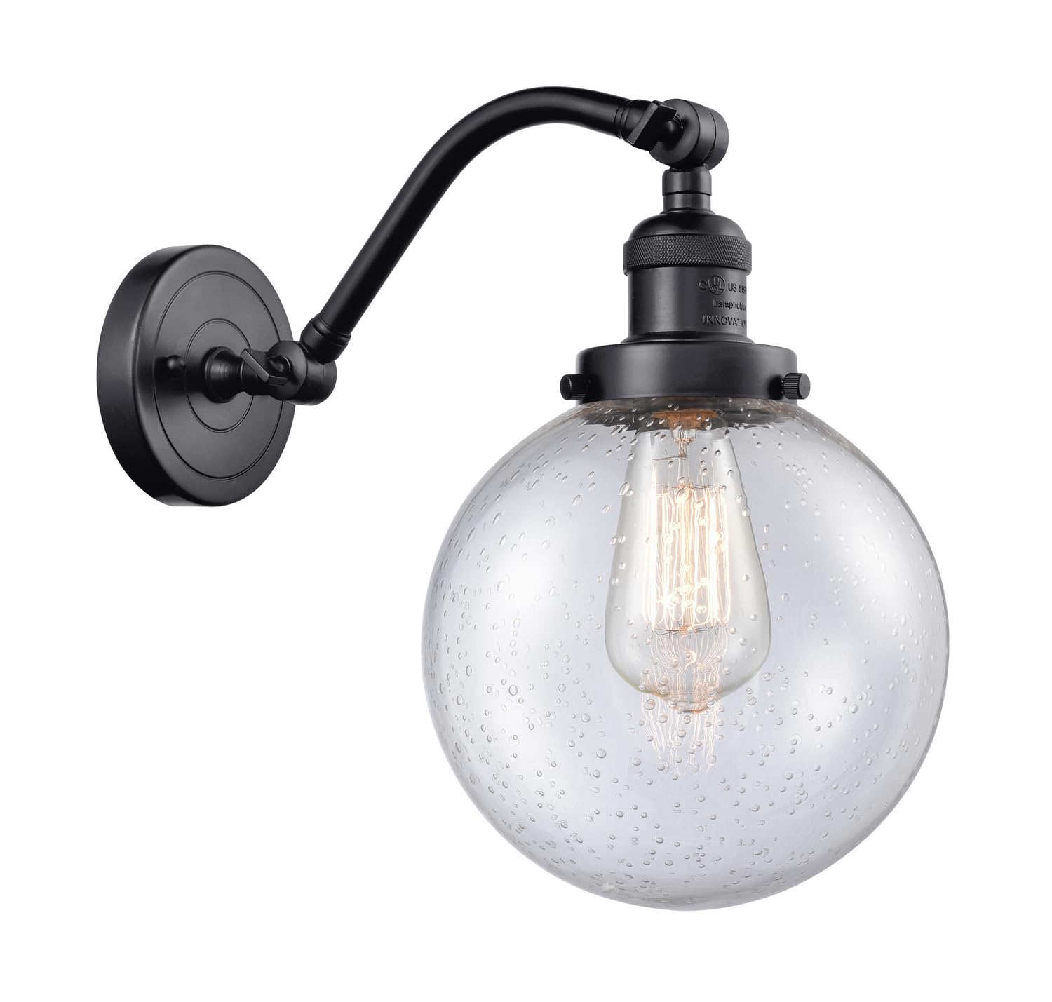 515-1W-BK-G204-8-LED Bare Bulb 1 Light Cord Set in Matte Black - Perfect for Home Decor, DIY Lighting Projects and Vintage Style Interiors