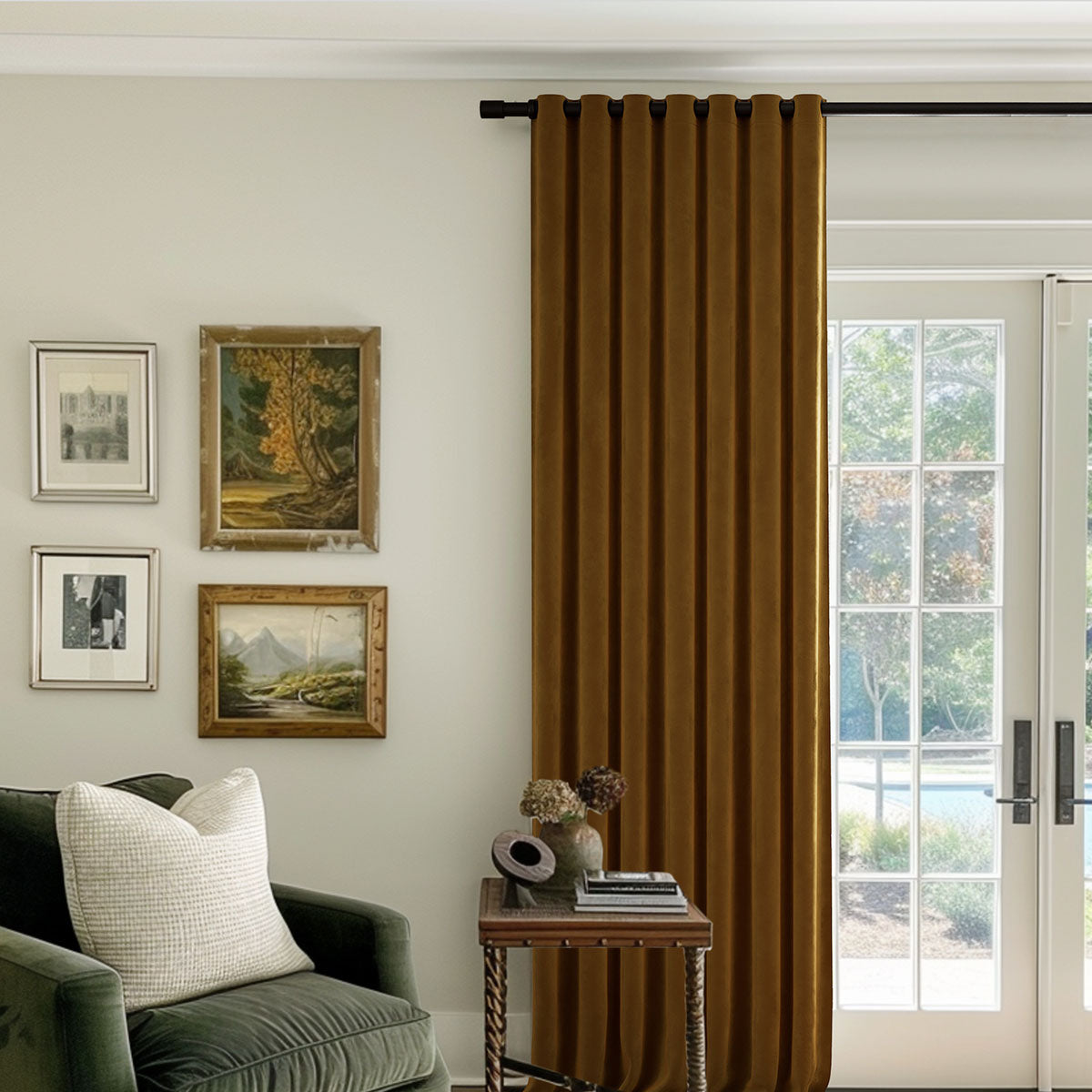 Luxury Sky Blue Velvet Blackout Curtains - Heavyweight Thermal Insulated Grommet Drapes for Living Room & Bedroom | Noise Reducing & Light Blocking Window Treatments