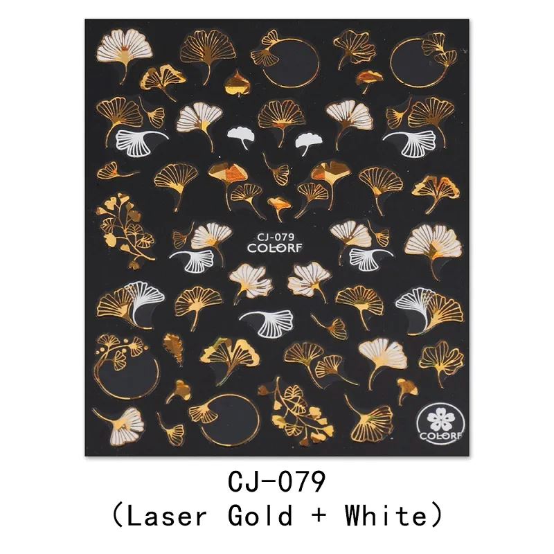 Autumn Leaves White & Gold Nail Art Stickers - DIY Nail Decals for Fall Manicures & Party Nail Designs