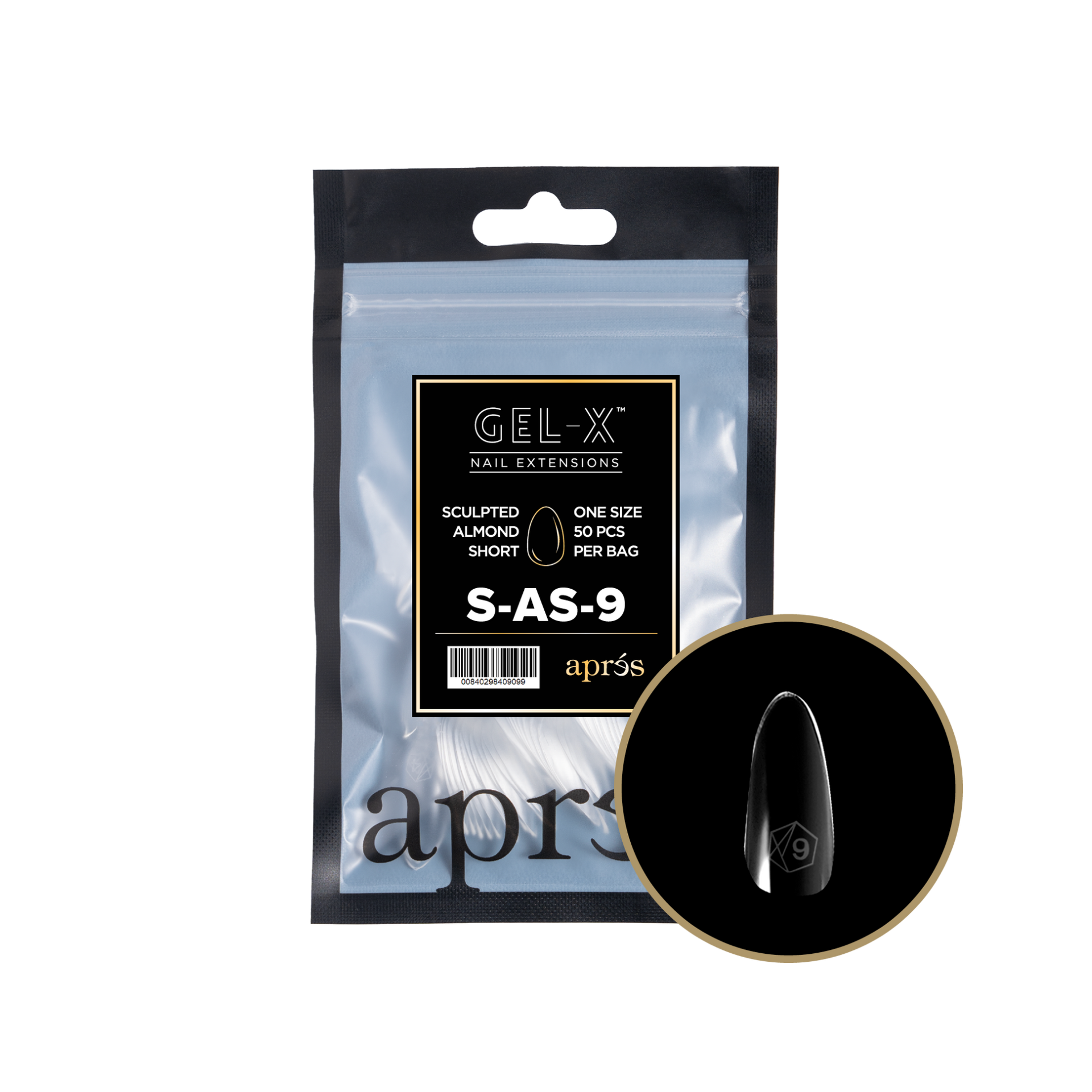 Apres Sculpted Almond Short Refill Nails 2.0 - Size #000 & #9 - Perfect for Home Manicures, Salon Use & Special Occasions