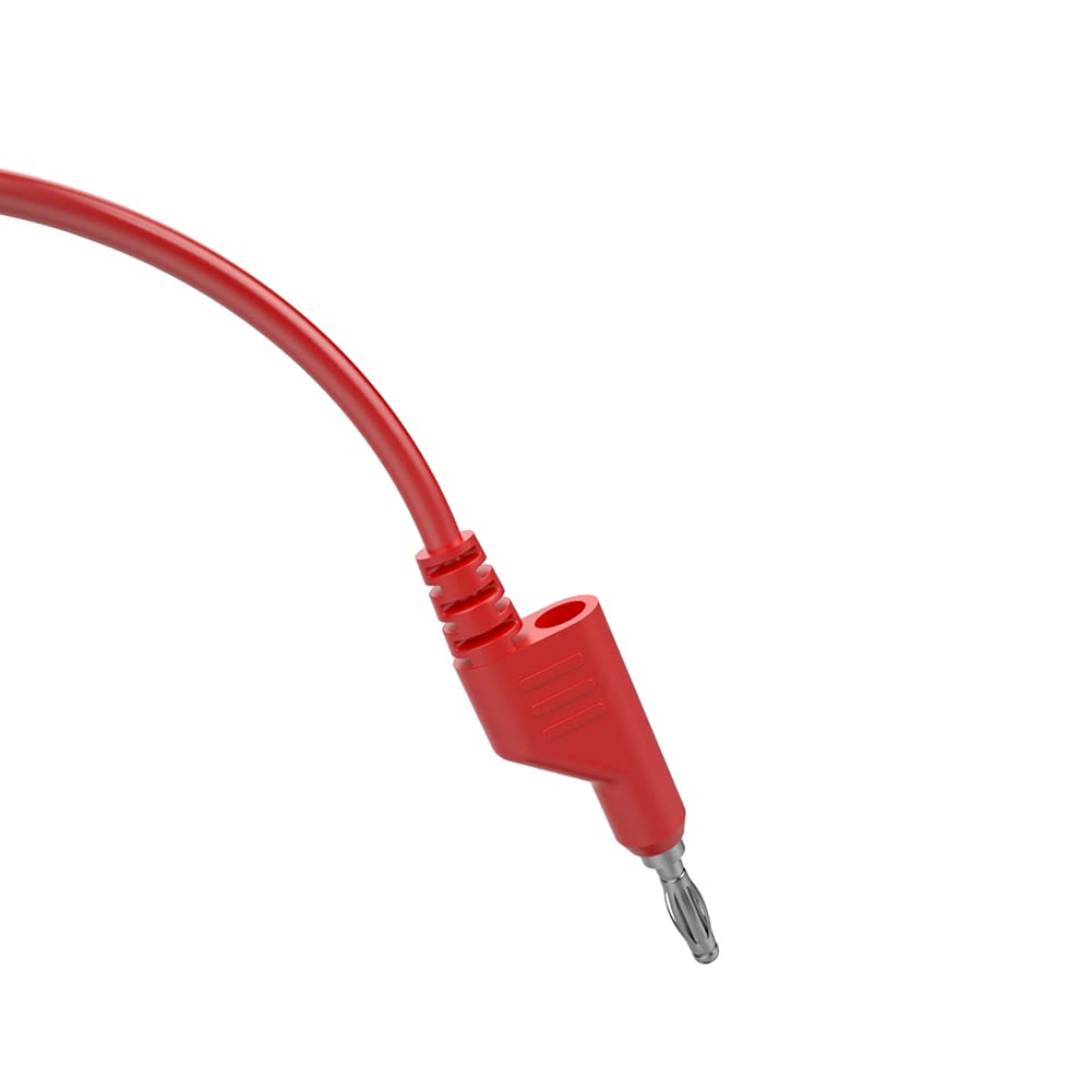5pcs Multi-Meter Test Leads with 4mm Stackable Banana Plugs & Test Hook Clips - 3.3ft/1m Flexible Jumper Wires for Electrical Testing (J.70054-2) - Perfect for DIY Electronics, Circuit Testing & Multimeter Measurements
