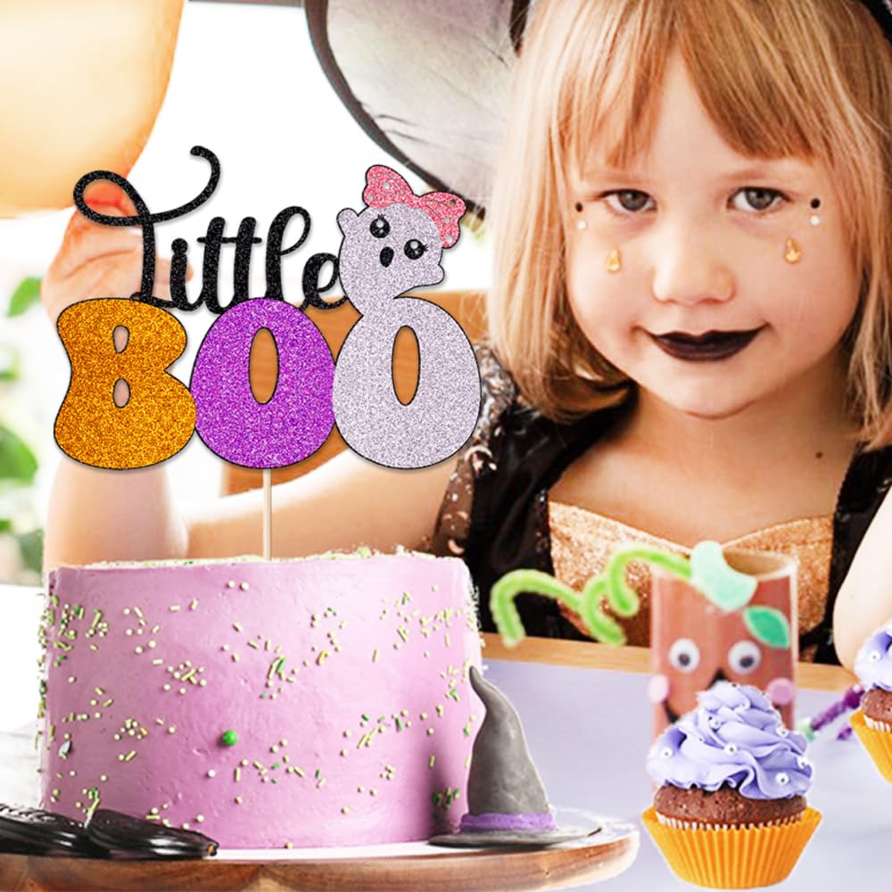 Halloween Cake Topper - Little Boo Ghost Cake Decorations for Death Theme Party, Birthday & Halloween Celebrations | Perfect for Spooky Cakes, Cupcakes & Dessert Tables