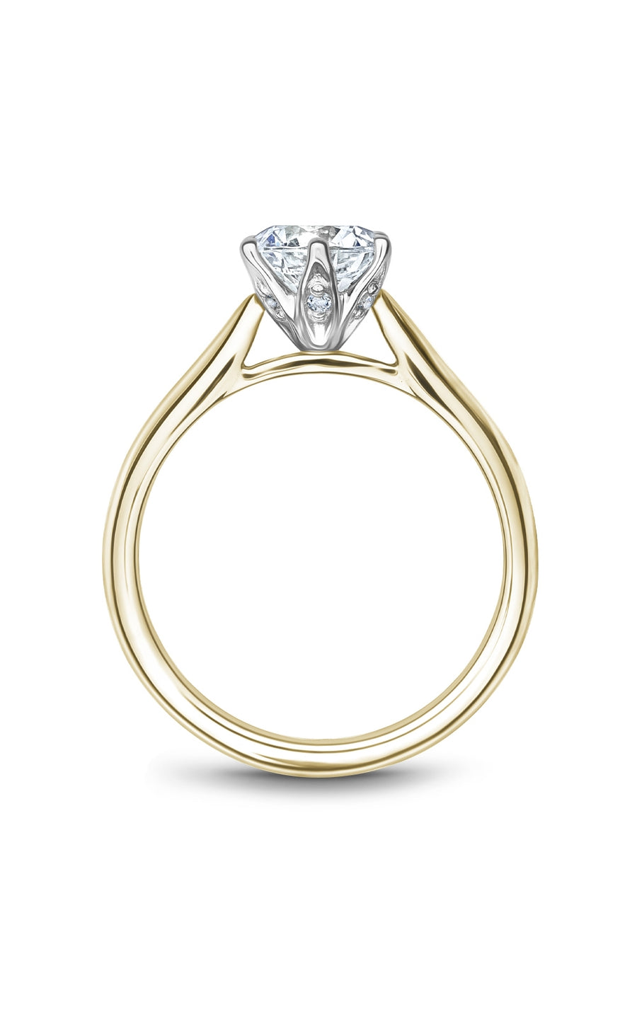 Noam Carver B200 01YWA Diamond Engagement Ring for Women - 14K White Gold Bridal Wedding Band, Perfect for Proposals, Anniversaries & Romantic Occasions