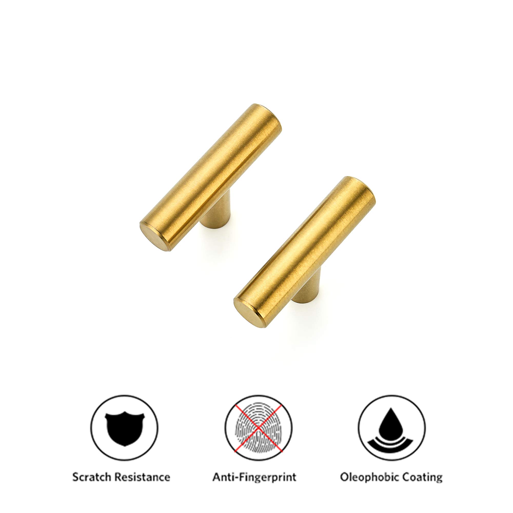 Ravinte 30 Pack 2 Inch Brushed Brass Cabinet Pulls - Stainless Steel Kitchen Cabinet Handles (2
