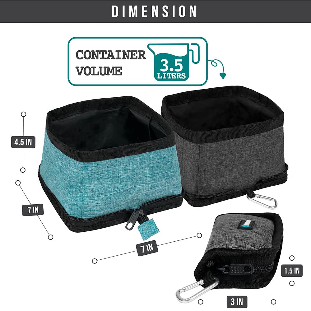 PetAmi 2 Pack Collapsible Dog Bowls - BPA Free Leakproof Travel Pet Food & Water Bowls Set, Portable Foldable Lightweight No Spill Pet Dish for Camping, Hiking, Walking & Outdoor Adventures (Blue) - Perfect for Travel, Road Trips, and Outdoor Activities with Your Dog