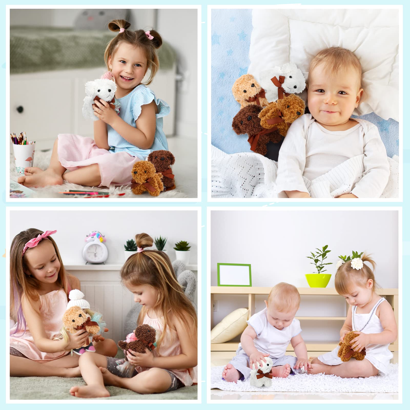 Liliful 40 Pcs 5 Inch Mini Plush Stuffed Animal Dogs - Bulk Small Soft Plush Toy Puppies for Kids Birthday Party Favors, Goodie Bag Fillers, Carnival Prizes, Classroom Rewards & Back to School Gifts - Perfect for Baby Showers, Easter Baskets & Christmas Stocking Stuffers