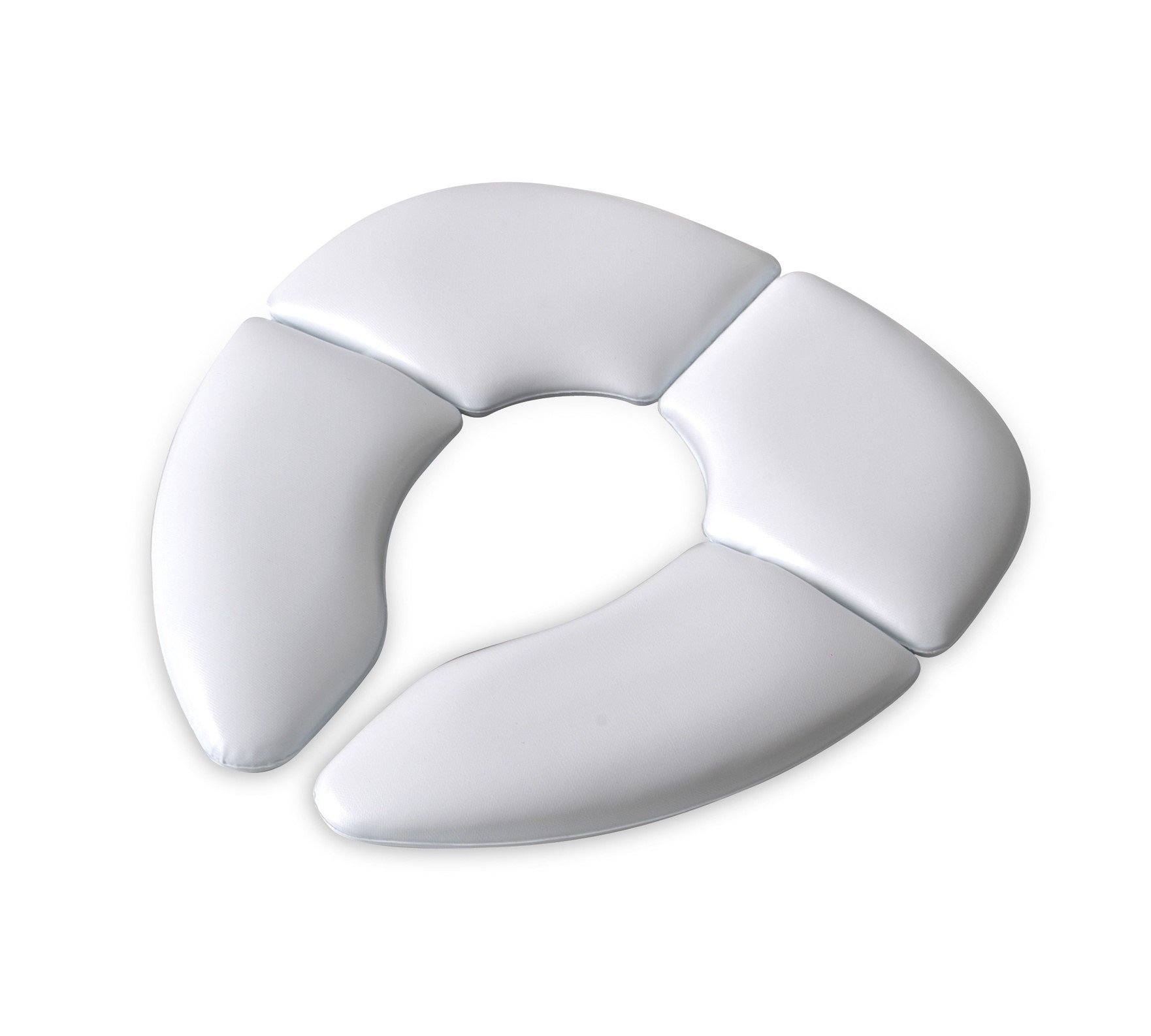Portable Travel Potty Seat with Washable Carry Bag - Soft Padded Toilet Training Seat for Toddlers & Kids - Foldable & Reusable for Home, Camping, Travel - Mommy's Helper Cushie Traveler (White) - Perfect for Road Trips, Airplane & Outdoor Adventures