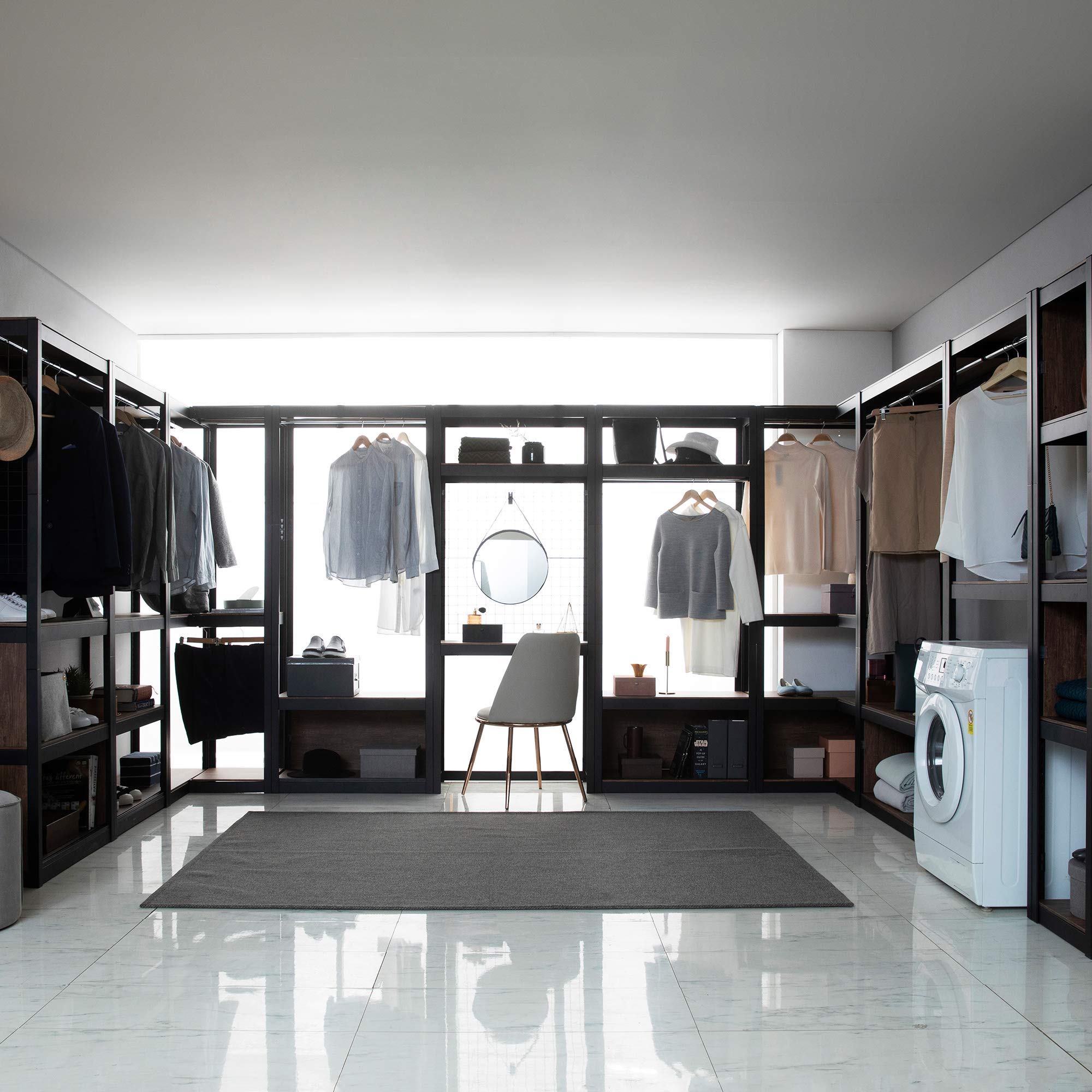 Heavy Duty Adjustable Clothing Rack with Shelf - 32.1