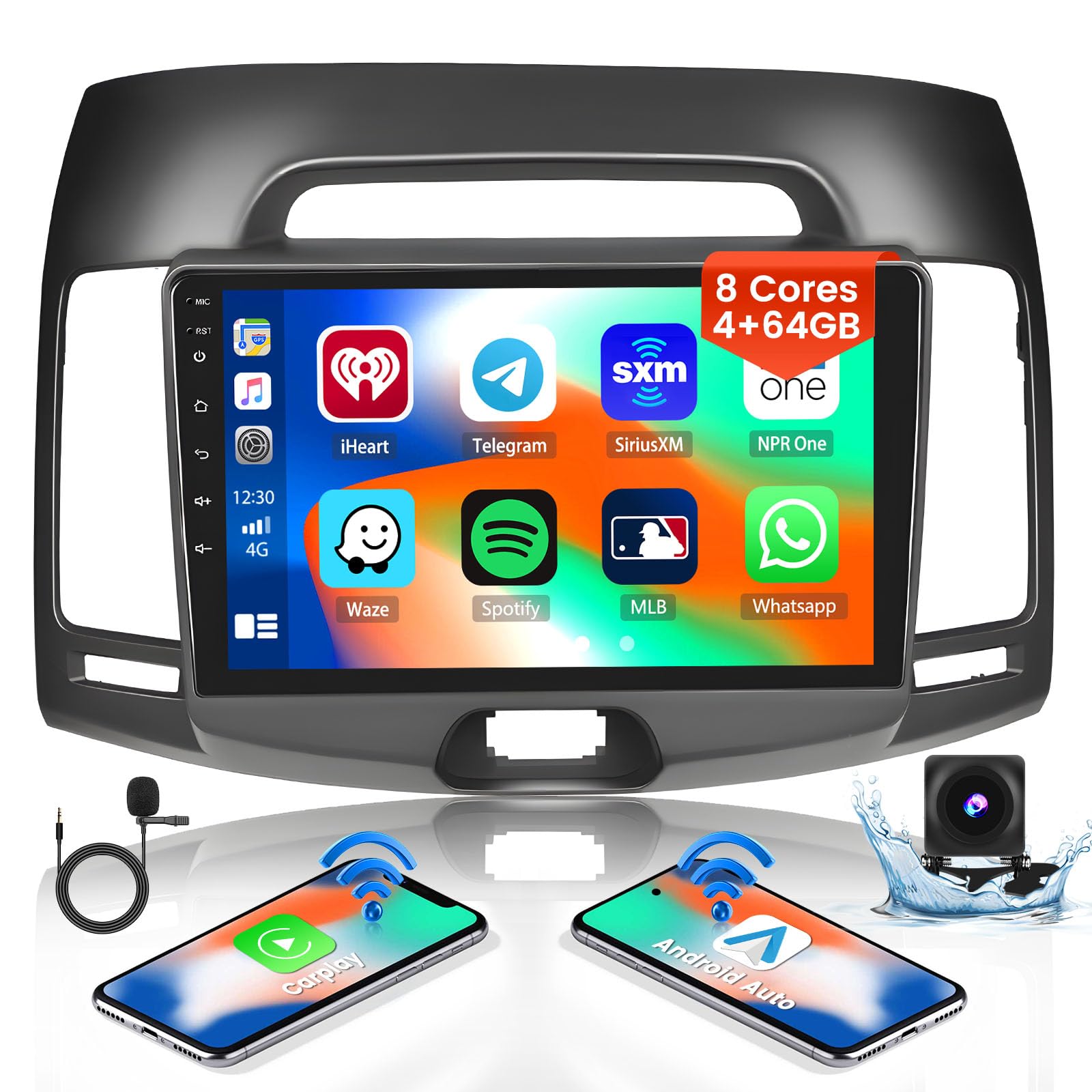 Inefala 8-Core 4+64GB Android 13 Car Stereo for Hyundai Elantra 2007-2010 | 9