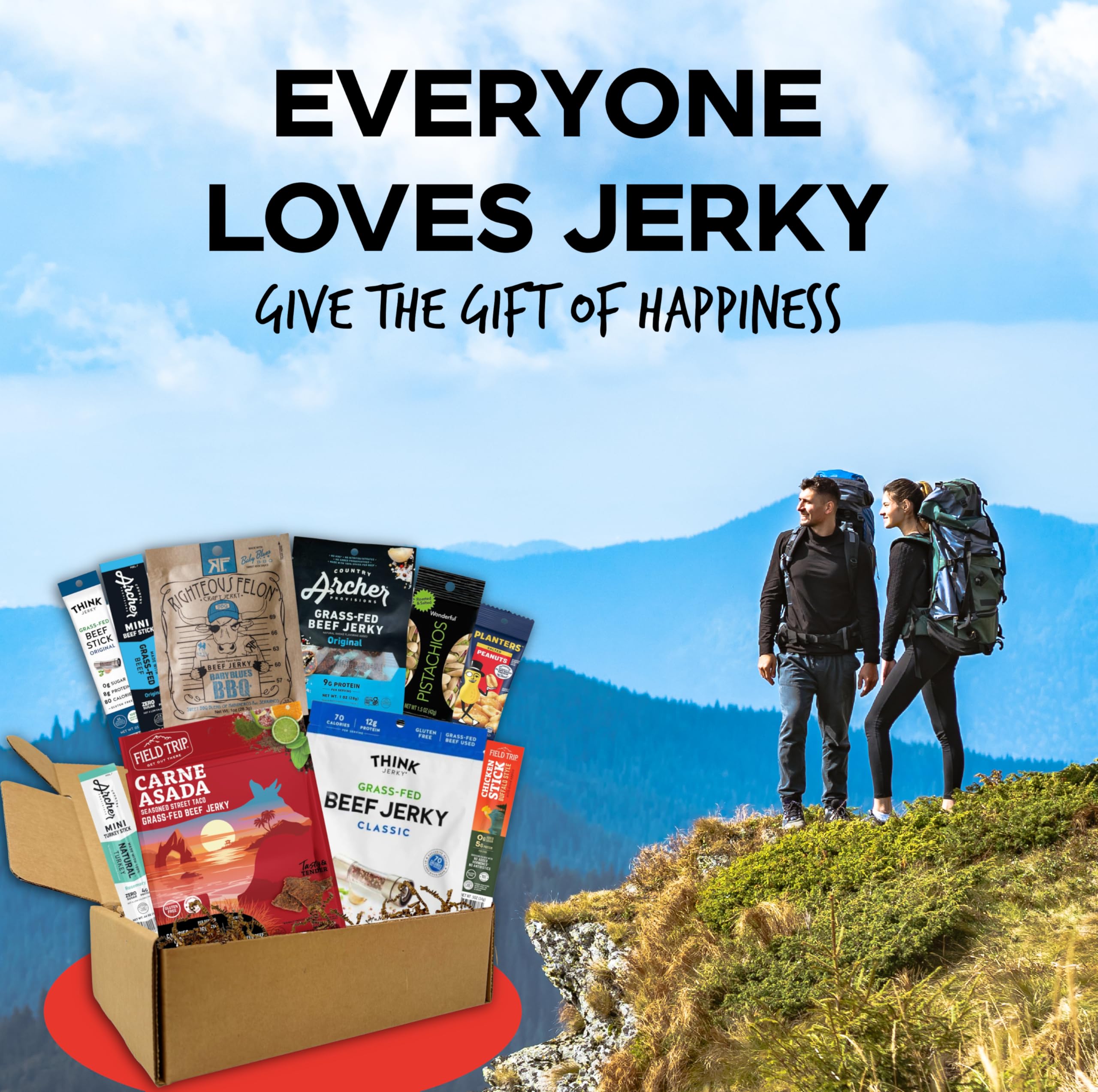 Premium Macho Man Snack Pack - High Protein Beef Jerky Gift Box for Men | Low Carb Keto Snacks for Gym, Camping & Road Trips | Perfect Valentine's Gift for Husband, Dad & Boyfriend