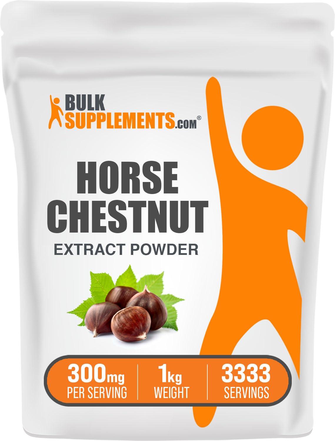 BulkSupplements Pure Horse Chestnut Extract Powder 5kg (11 lbs) - 300mg per Serving, Gluten Free, Herbal Supplement for Circulation & Vein Support - Great for Leg Swelling, Varicose Veins & Hemorrhoid Relief