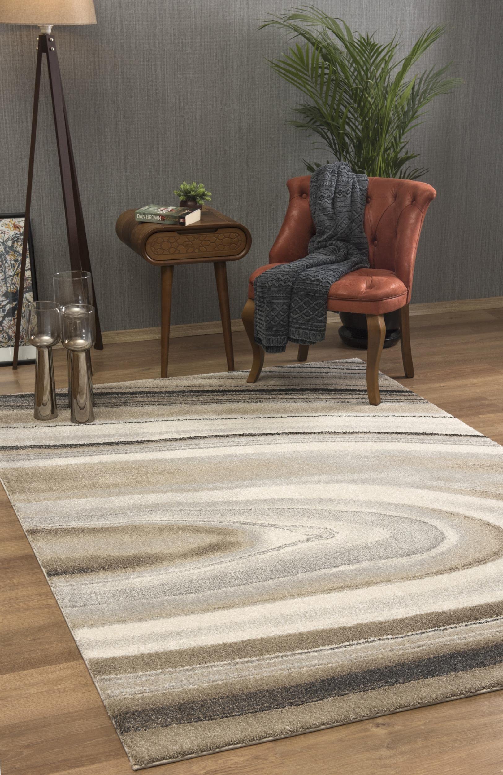 Premium New Zealand Plush Contemporary Scandinavian Cream Beige Area Rug - Soft & Durable 8' x 10' Indoor Rug for Living Room, Bedroom, Dining Room - Perfect for Cozy Home Decor & Modern Interior Design