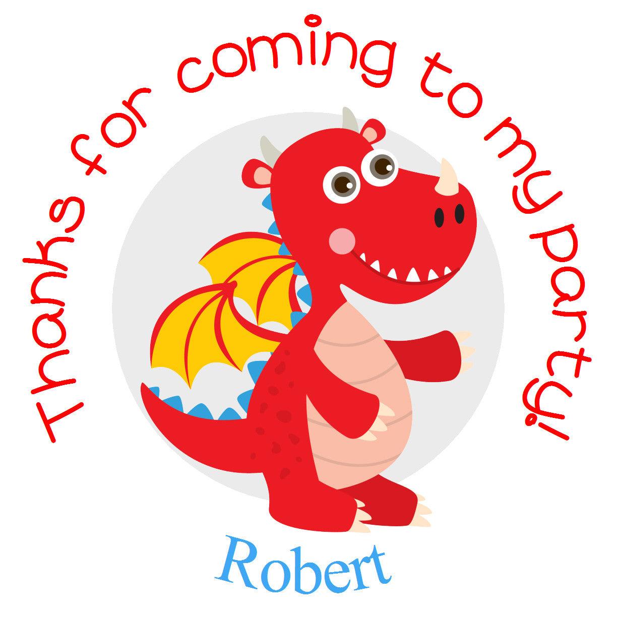 Red Dragon Kids Birthday Party Stickers - 50pcs Fun Animal Stickers for Children's Party Favors, Classroom Rewards & Scrapbooking