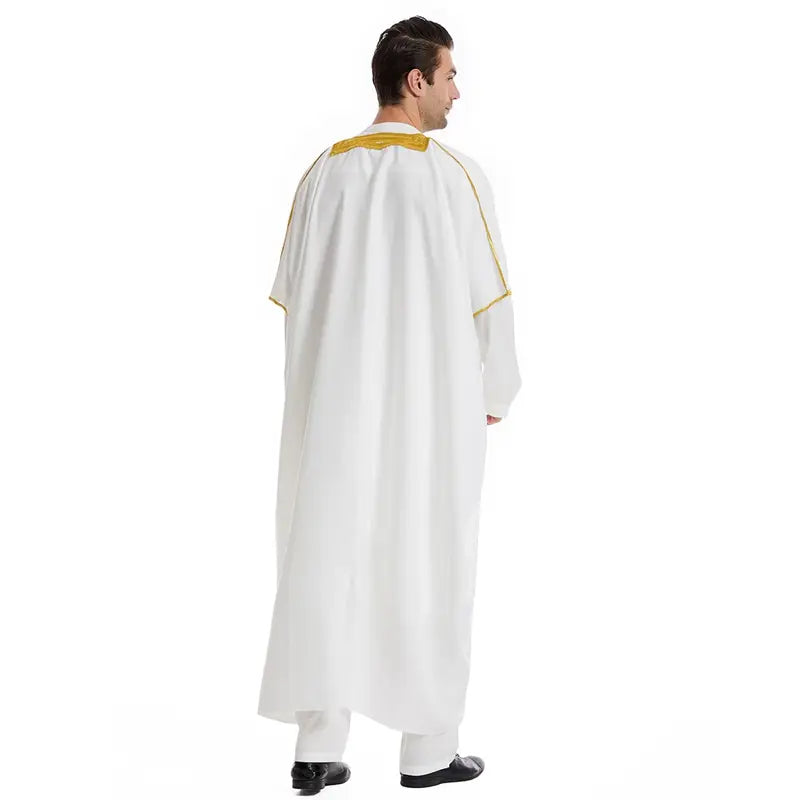 Premium Middle Eastern Arab Men's Sheikh Bisht - Traditional Embroidered Robe for Weddings, Festivals & Special Occasions