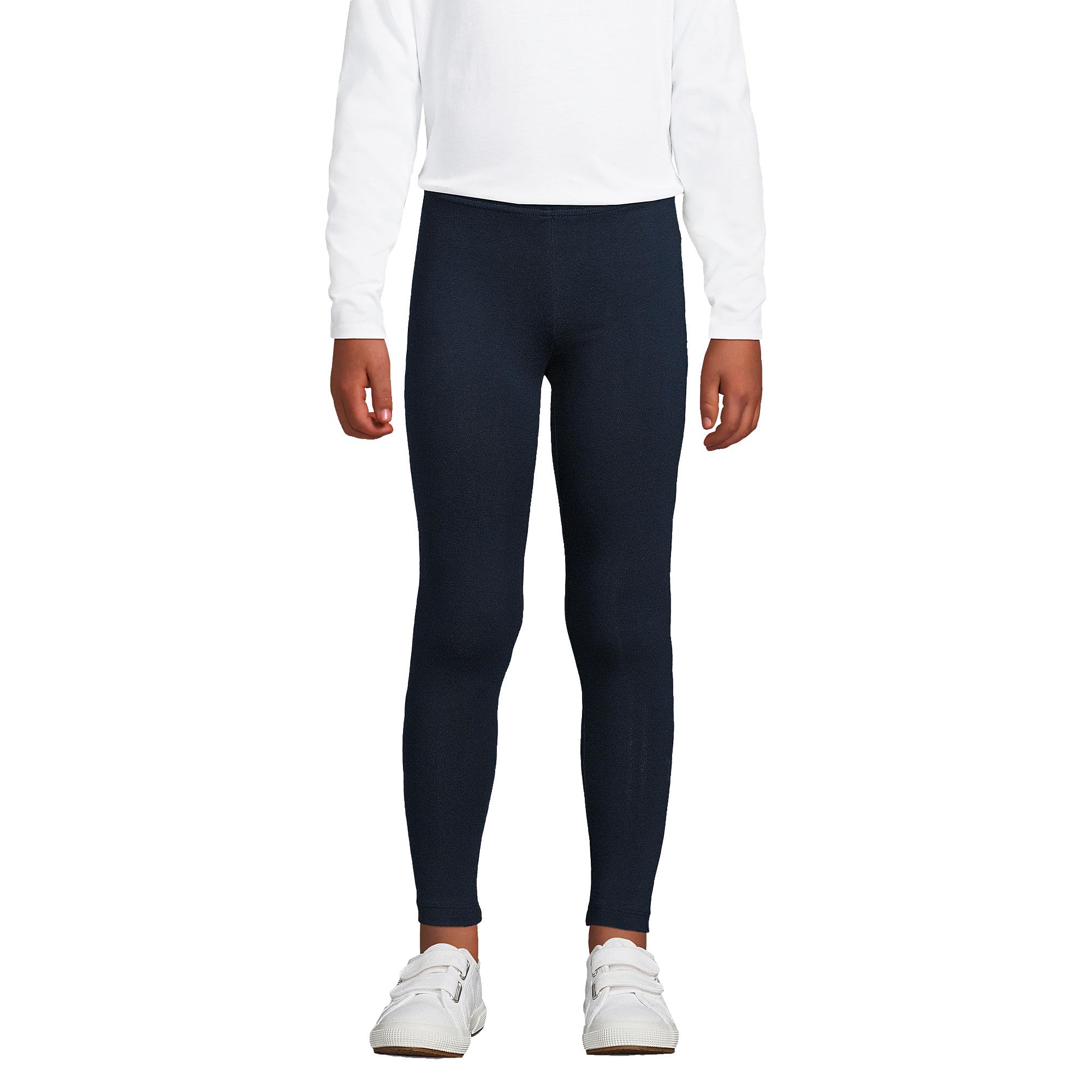 Lands' End Girls' Durable Cotton Novelty Leggings - Soft, Stretchy & Fun Printed Leggings for School, Play & Everyday Wear
