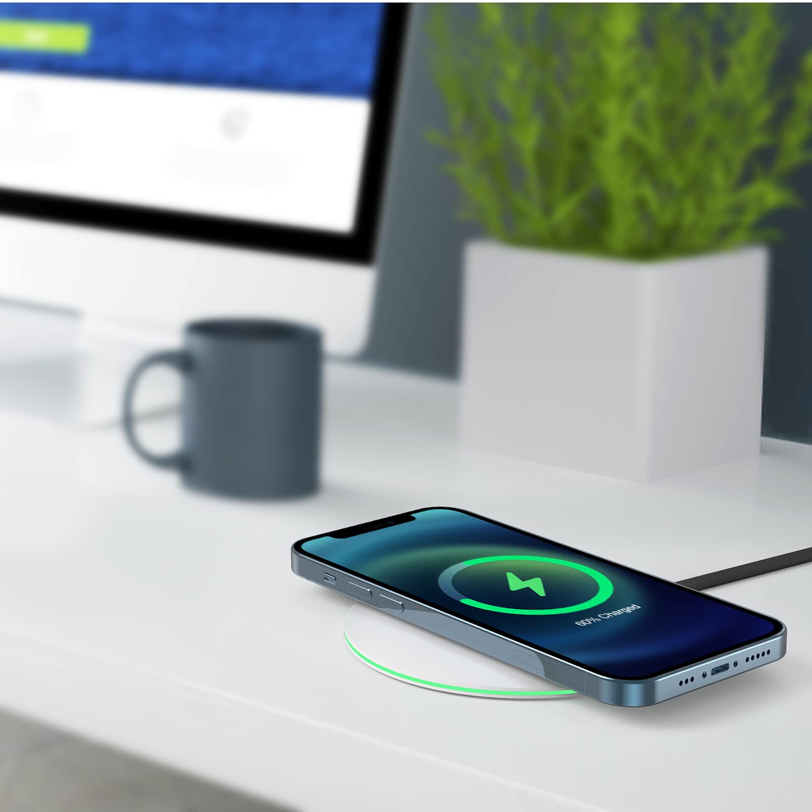 15W Fast Wireless Charger Compatible with Samsung Galaxy S7 Edge - High-Speed & Stable Charging, Qi-Certified (No AC Adapter) | Perfect for Home, Office & Car Use
