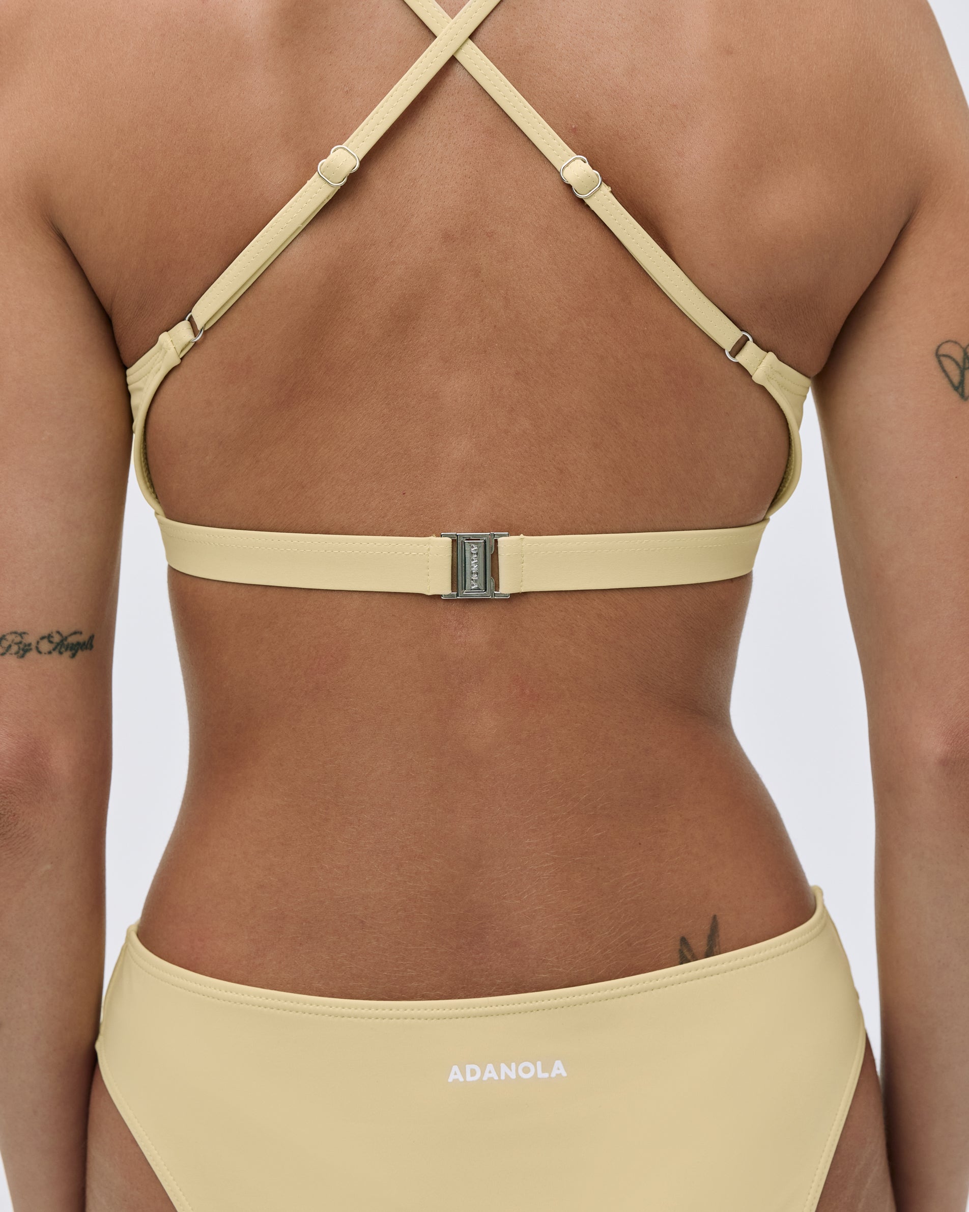 Butter Yellow Cross Back Bikini Top - Sexy Summer Swimwear for Beach, Pool & Vacation | Women's Strappy Bikini Top