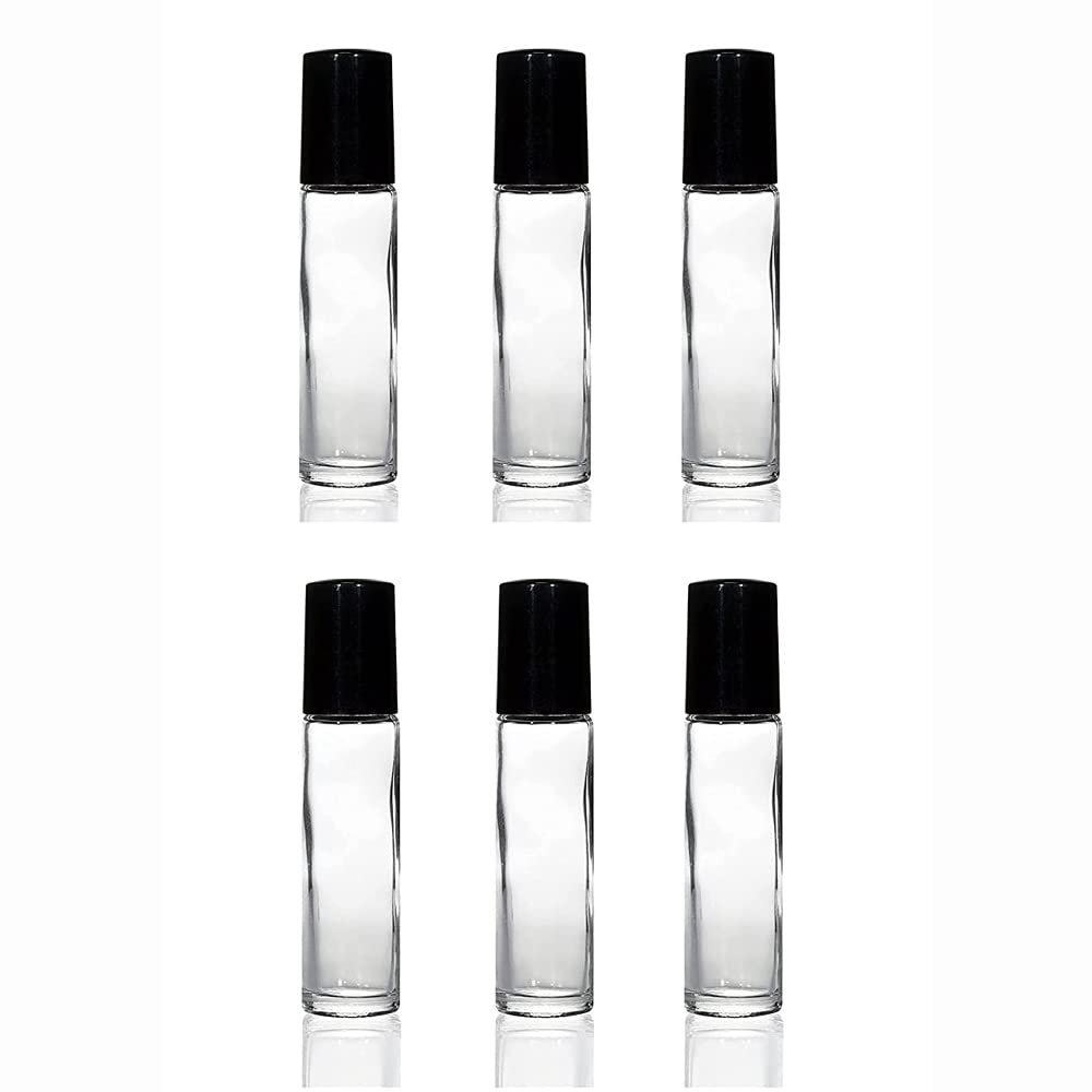 Rosy Cozy 10ml Premium Refillable Glass Roll-On Bottles - Set of 6 for Essential Oils, DIY Perfumes & Cosmetics | Perfect for Aromatherapy, Travel & Gift Sets