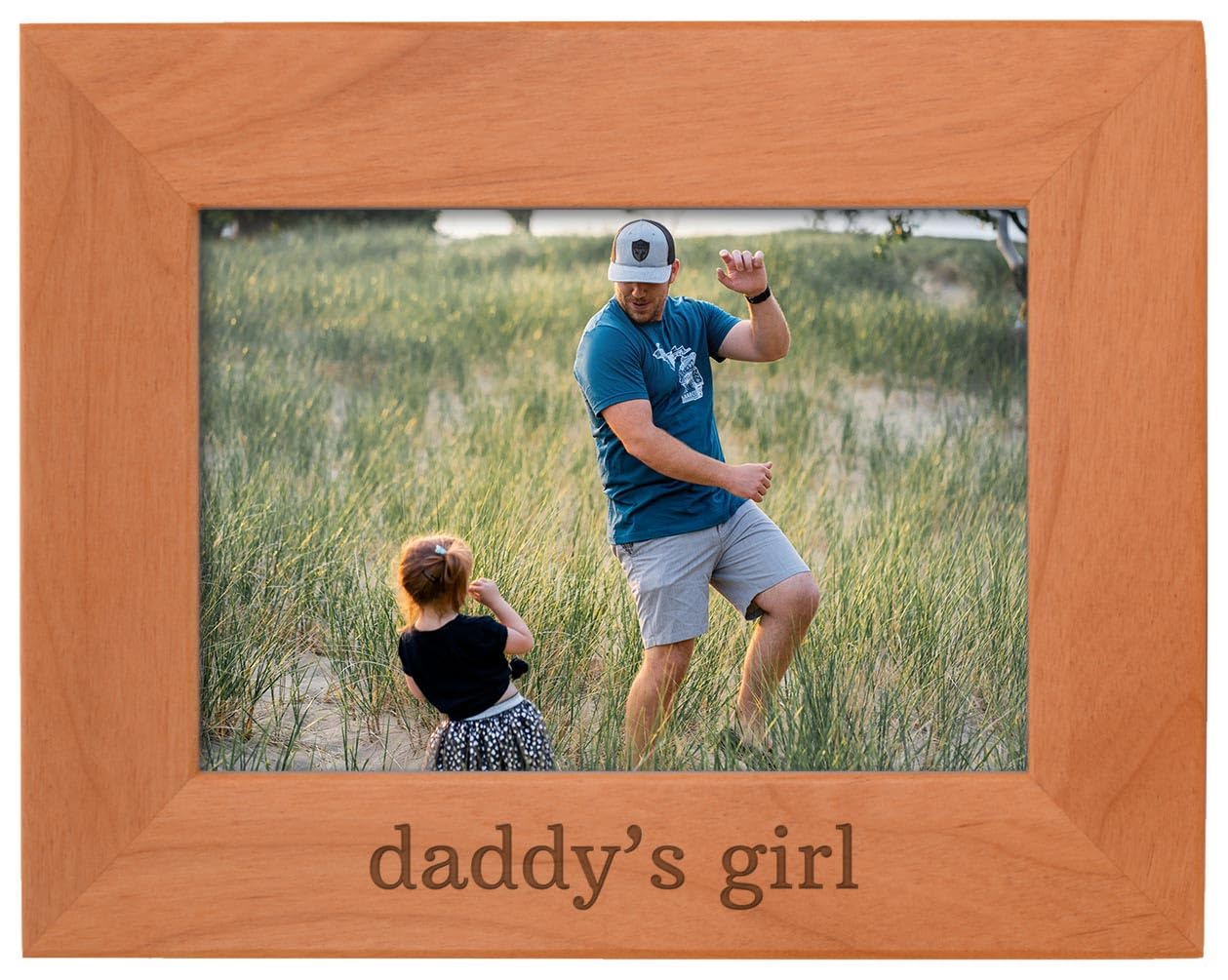 Personalized Wood Picture Frame - Engraved 5x7 Landscape Frame for Father's Day Gift, Daddy's Girl, Baby Daughter | Perfect for Home Decor, Nursery, Office Desk & Special Occasion Gifts
