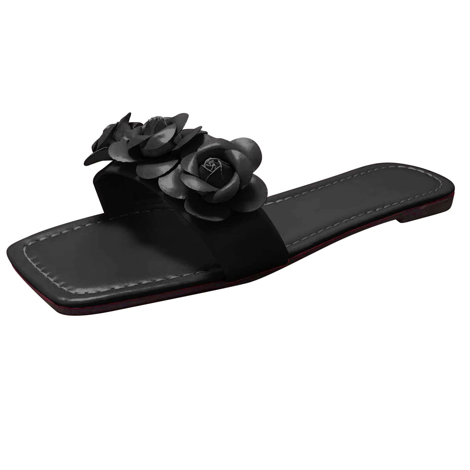 Women's Floral Summer Slippers - Comfortable Round Toe Flat Sandals for Casual Wear | Perfect for Home, Beach, and Indoor Use
