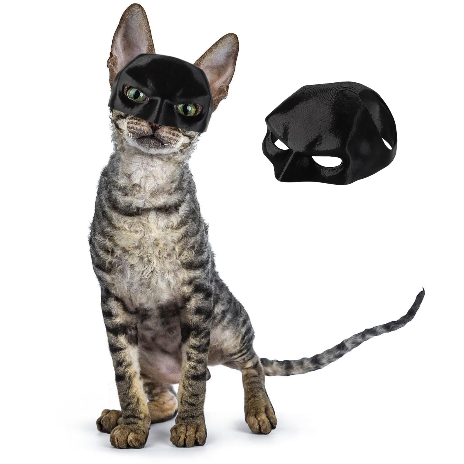 Bat Cat Mask for Cats - Funny Halloween Cosplay Hat for Pets