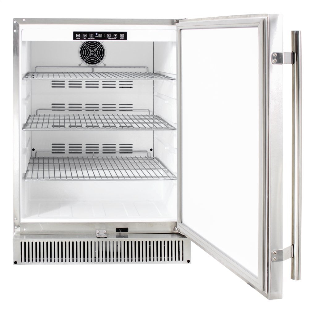 Blaze Grills BLZSSRF50DH 24-Inch Stainless Steel Outdoor Refrigerator - 5.2 Cu. Ft. Capacity, Weatherproof Design for Patio, Poolside & Backyard Entertaining