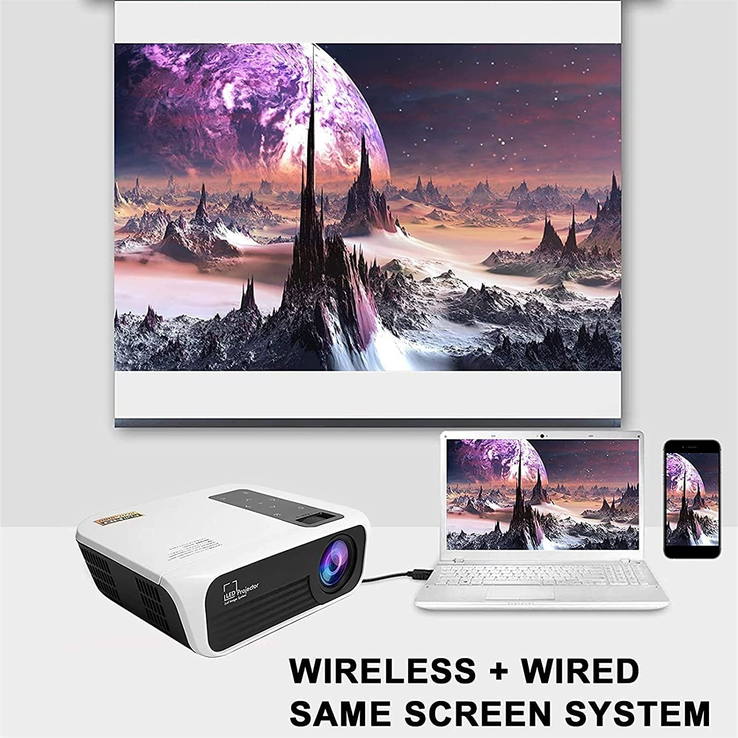 ONOTEC Mini Projector - Portable LCD Projector with 200